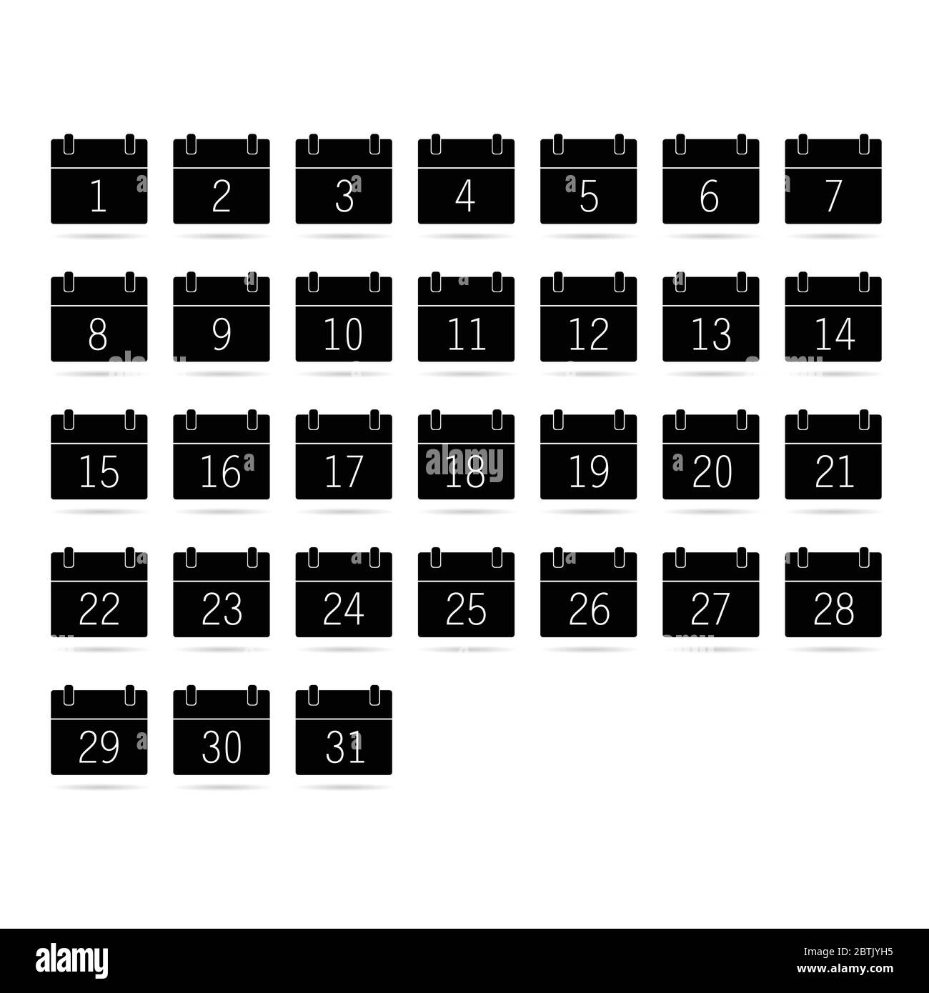calendario en blanco y negro ilustración vectorial Imagen Vector de stock Alamy