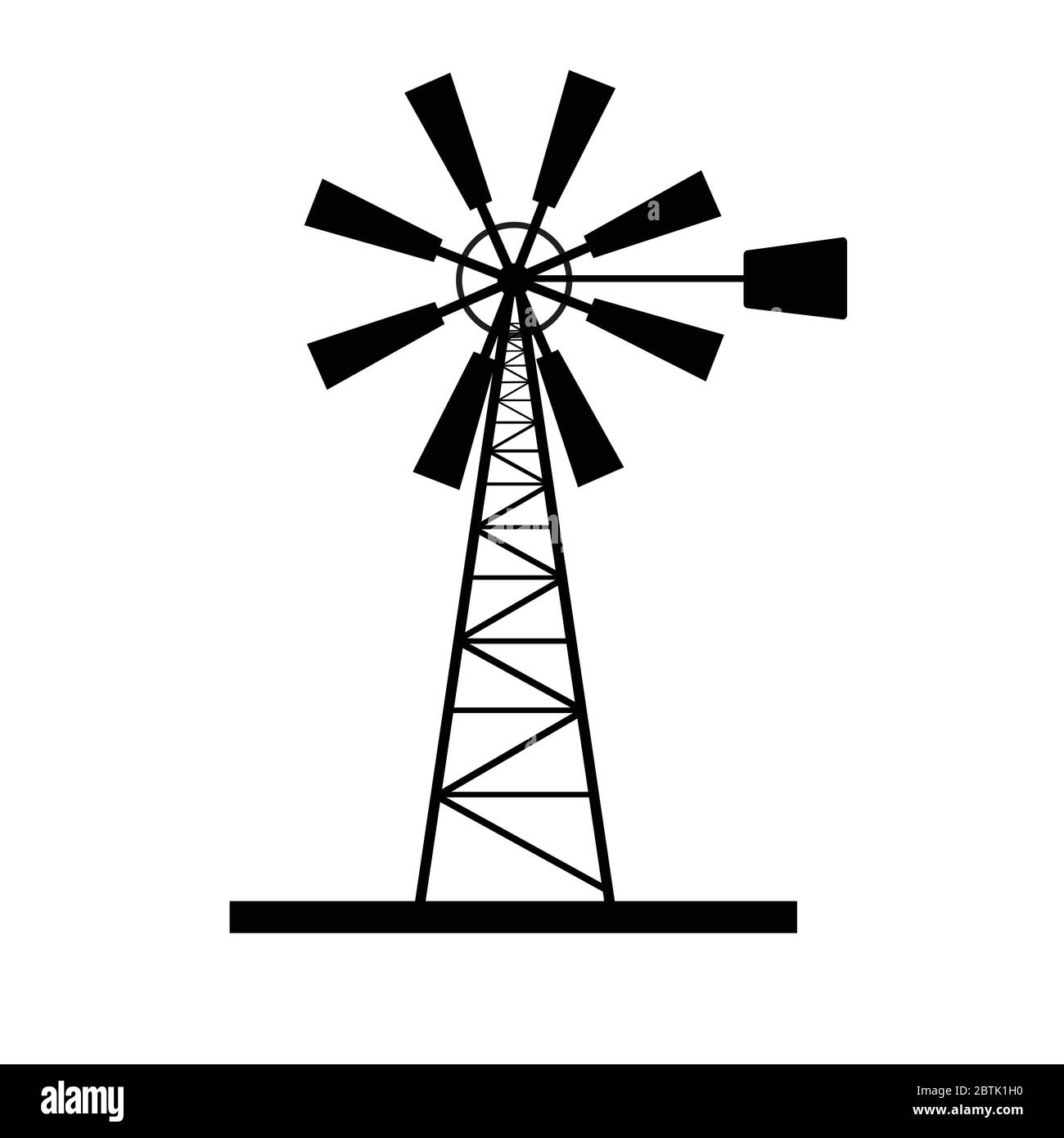 Yo Invertir Roble icono de molino de viento vector ilustración de arte en blanco Imagen  Vector de stock - Alamy