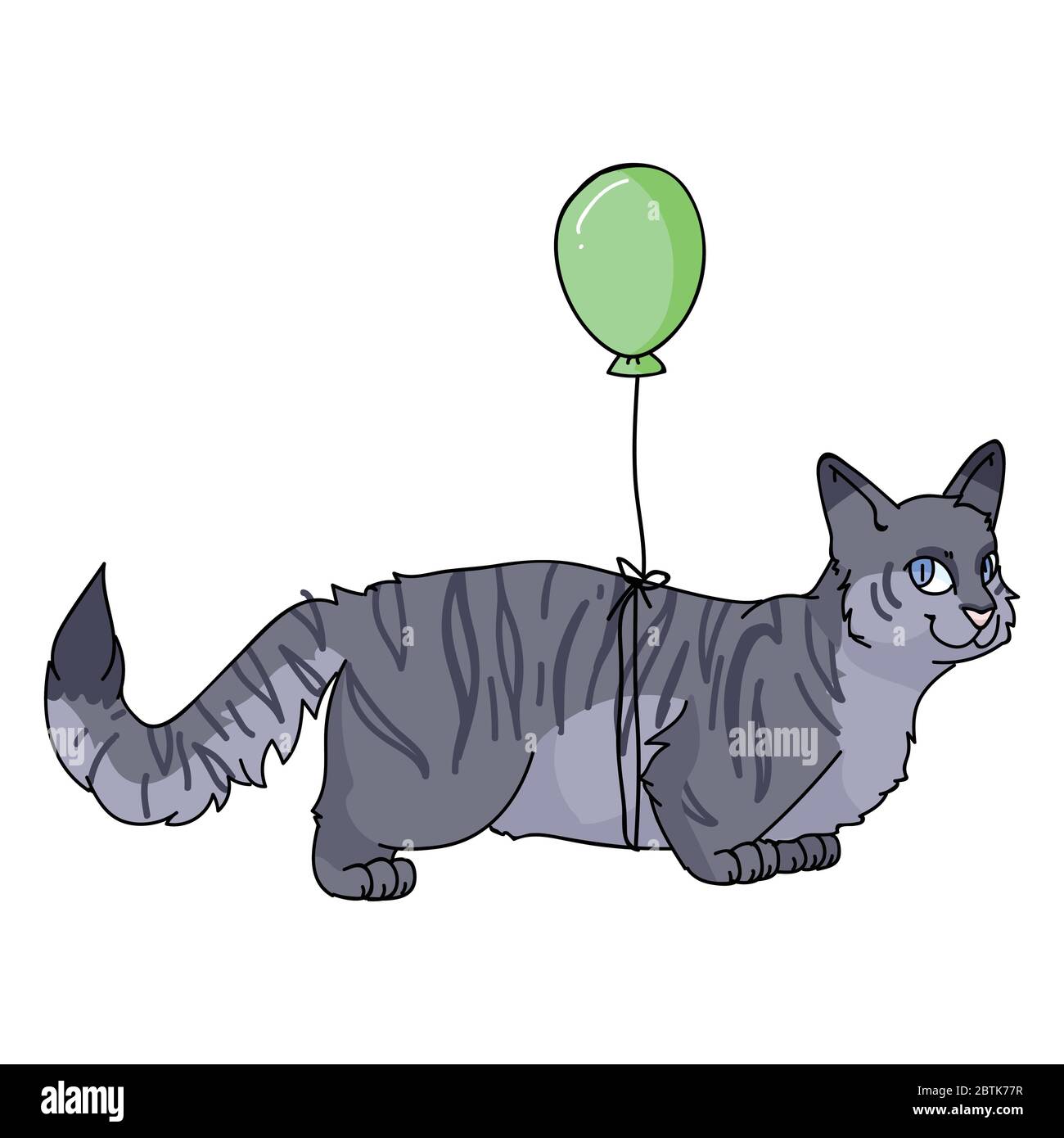 Cartoon Lindo Como Un Gato Elástico Con Cabello Dirigido Con Cartoon Lindo Como Un Gato Elástico Con Cabello Dirigido Con