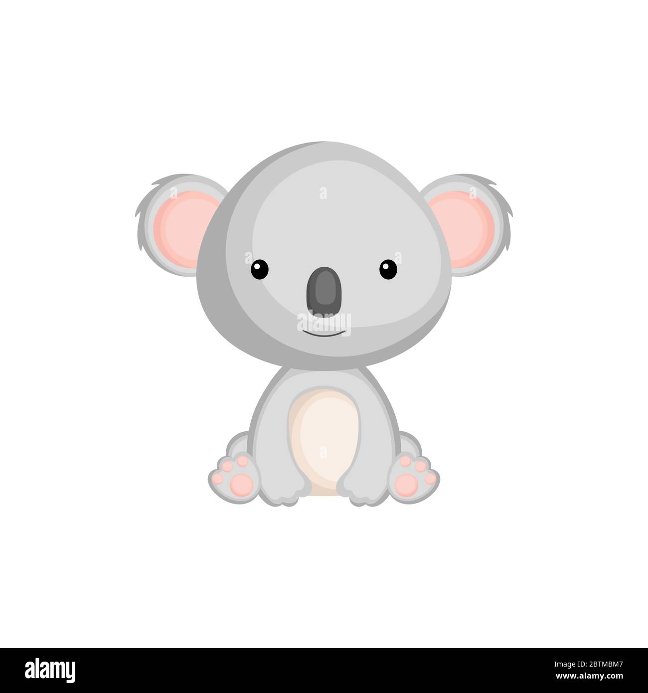 Lindo Y Divertido Bebe Koala Sentado Aislado Sobre Fondo Blanco Salvaje Australiano Adorable Personaje Animal Para El Diseno De Album Album De Recortes Tarjeta Imagen Vector De Stock Alamy