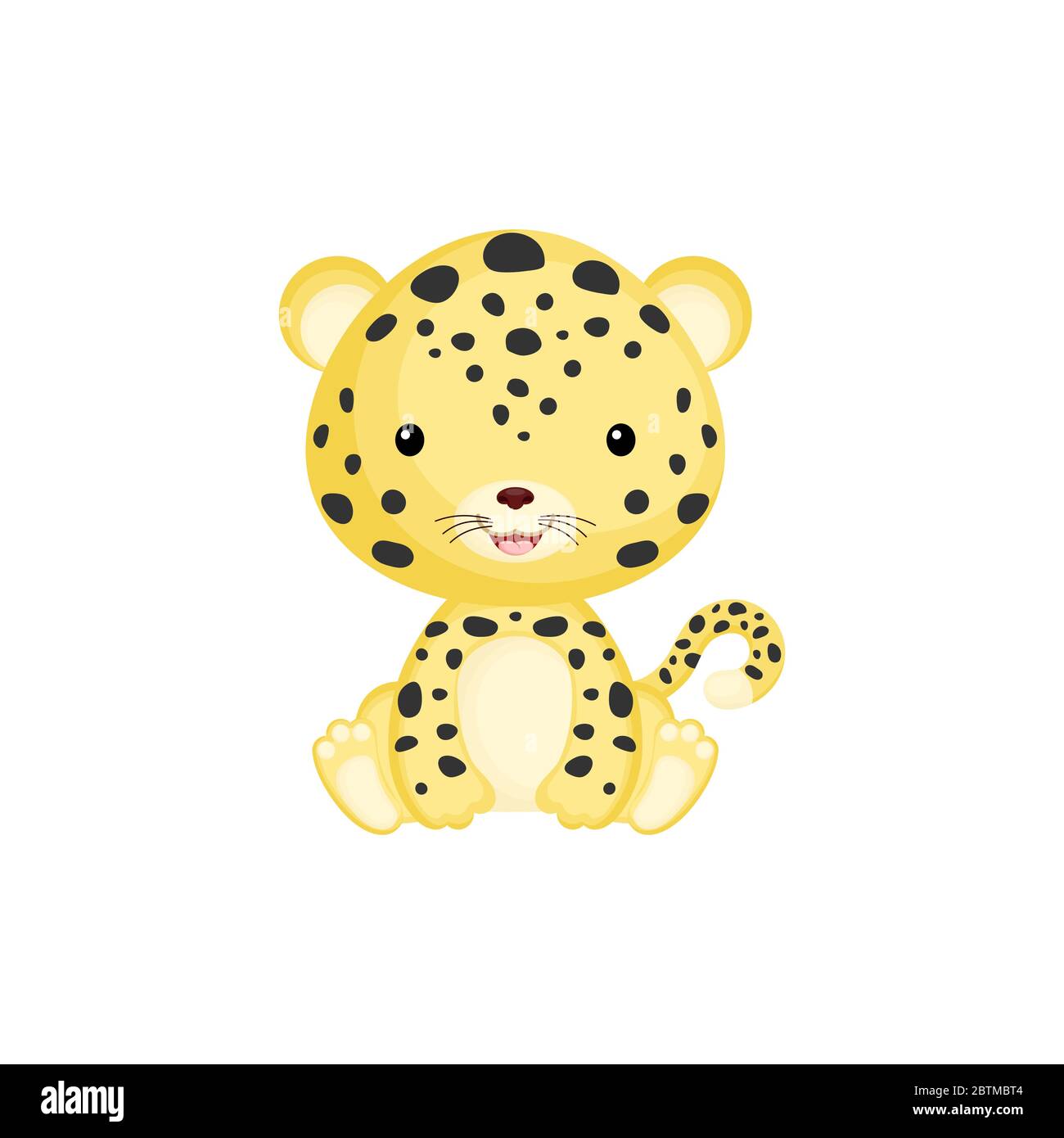 Lindo Y Divertido Jaguar Bebe Sentado Aislado Sobre Fondo Blanco Un Adorable Personaje Animal Selvatico Para El Diseno De Album Album De Recortes Tarjeta E Invitacion Imagen Vector De Stock Alamy