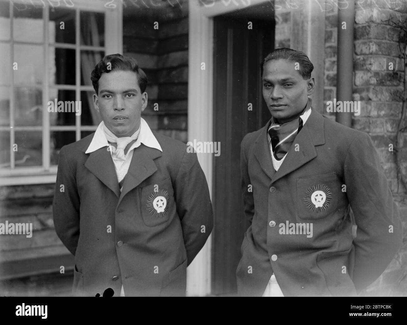 Críquet indios . Amar Singh y P E Palia . 1932 Foto de stock