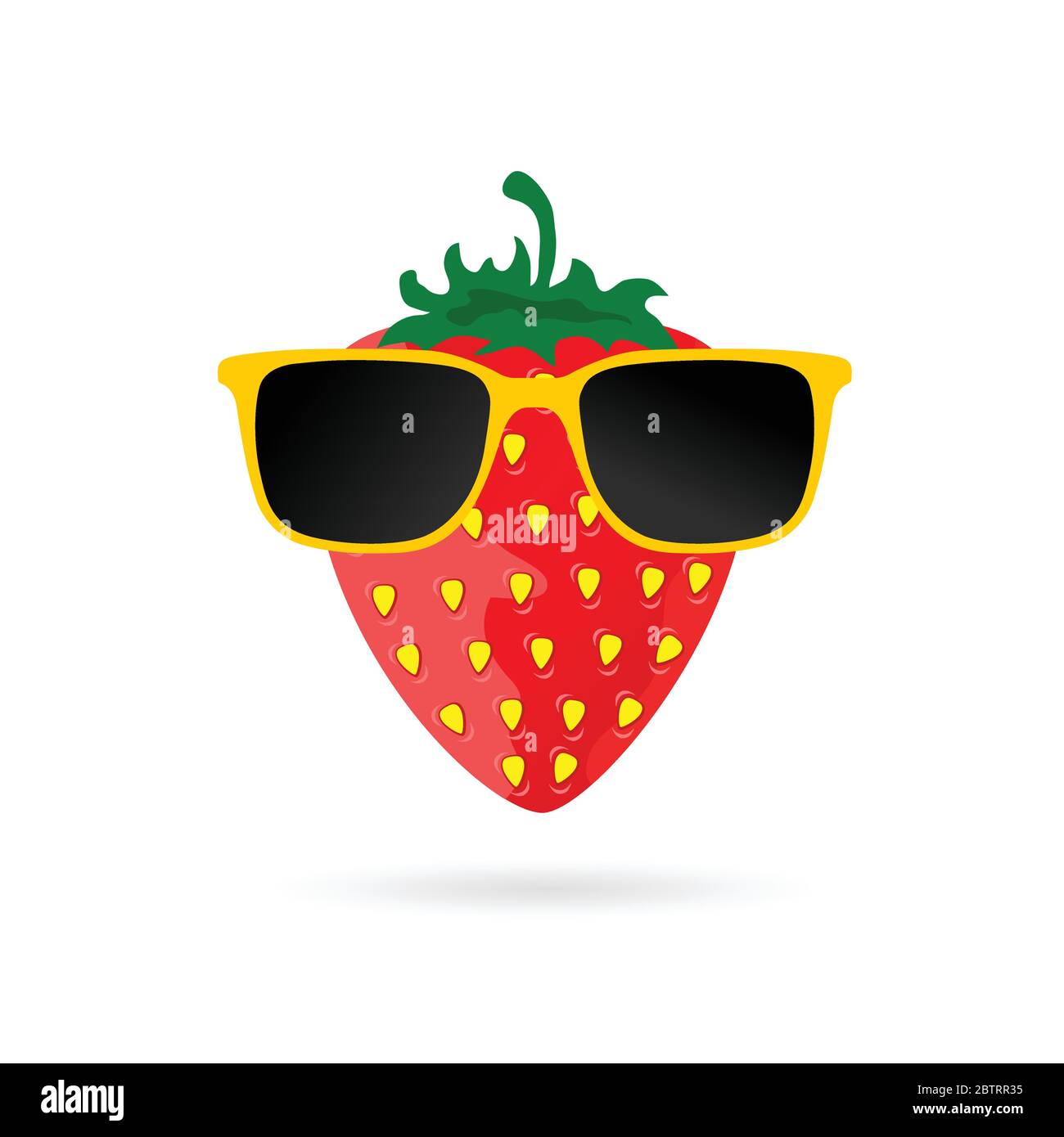 fresa con gafas de sol dibujos animados en colores sobre blanco Imagen  Vector de stock - Alamy