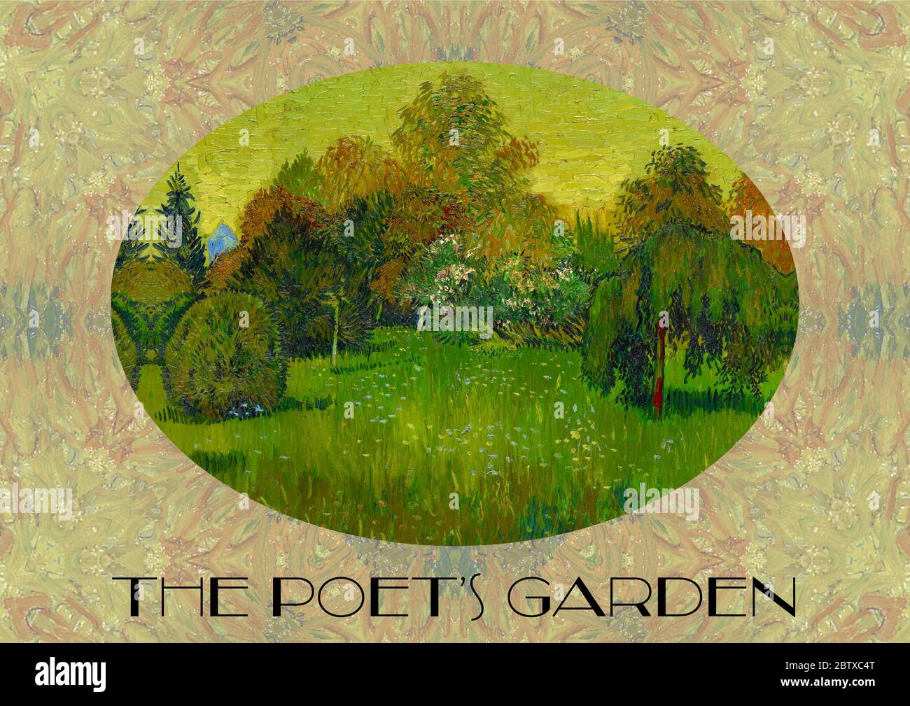 El Instituto de Arte de Chicago tiene una serie de obras de arte del artista holandés Vincent van Gogh. Estas imágenes se basan en una obra llamada el Jardín del poeta. Foto de stock