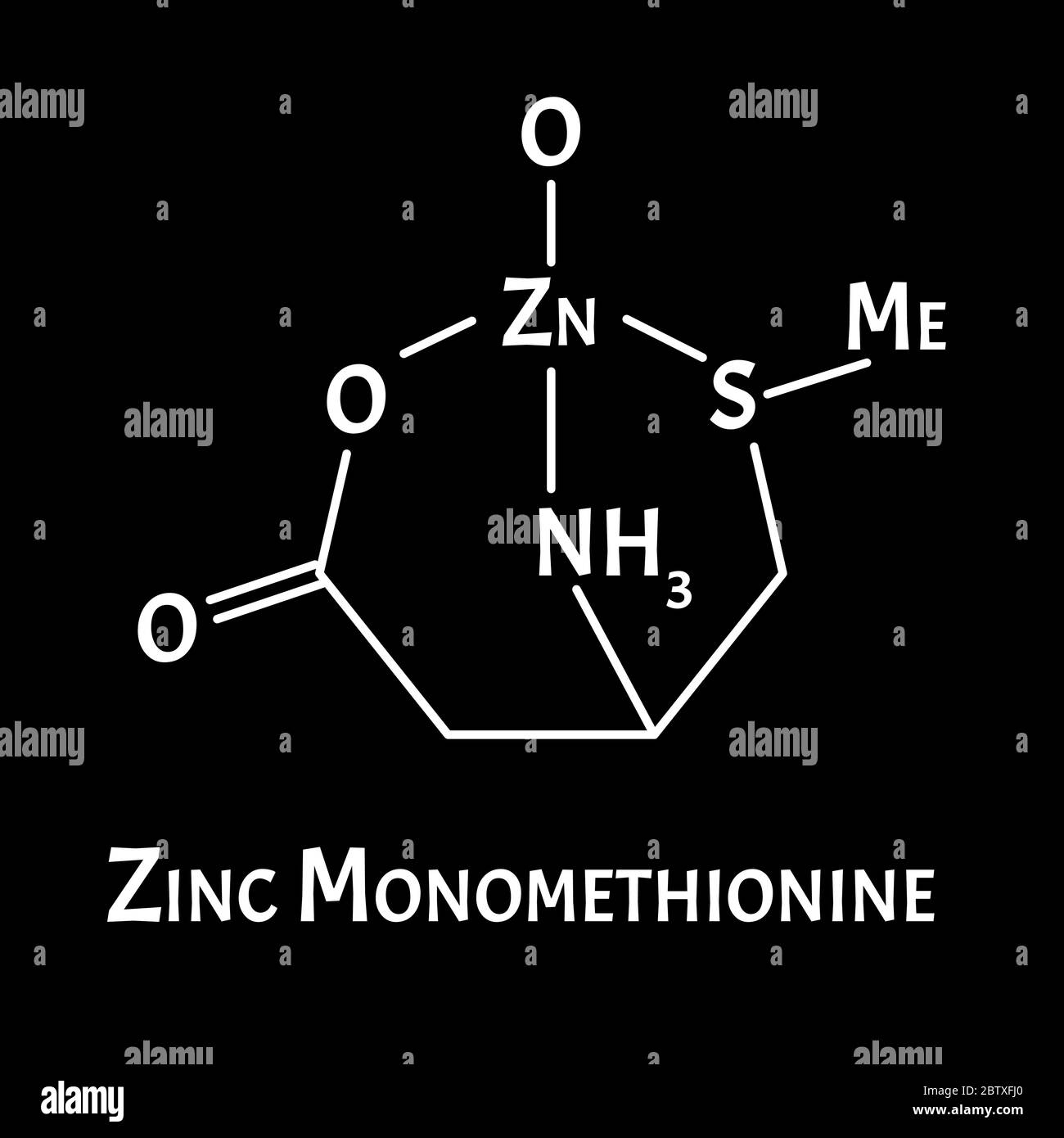 La monometionina de zinc es una fórmula química molecular. Infografías  sobre zinc. Ilustración vectorial sobre fondo aislado Imagen Vector de  stock - Alamy