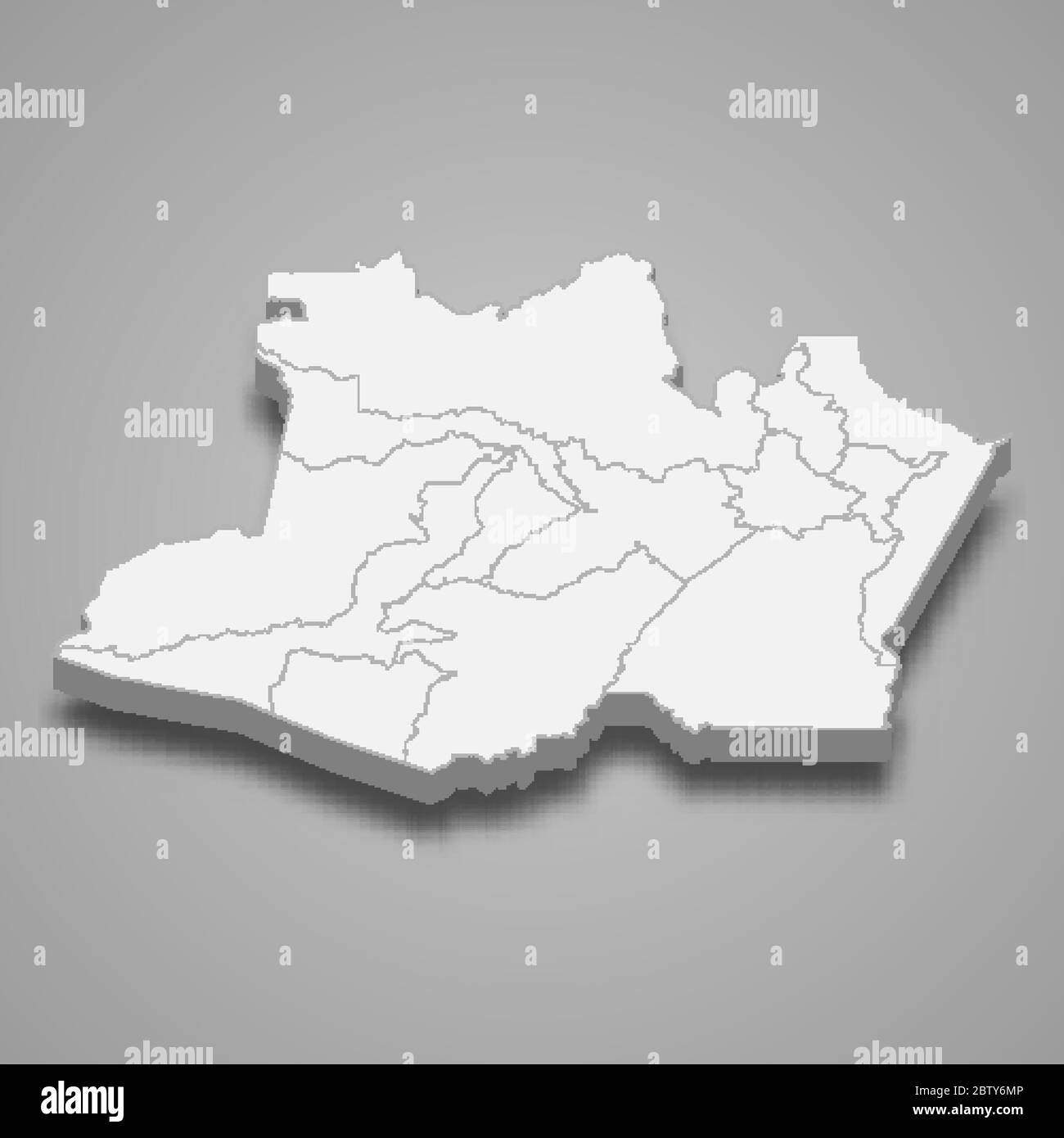 Mapa 3d De Amazonas Es Un Estado De Brasil Imagen Vector De Stock Alamy