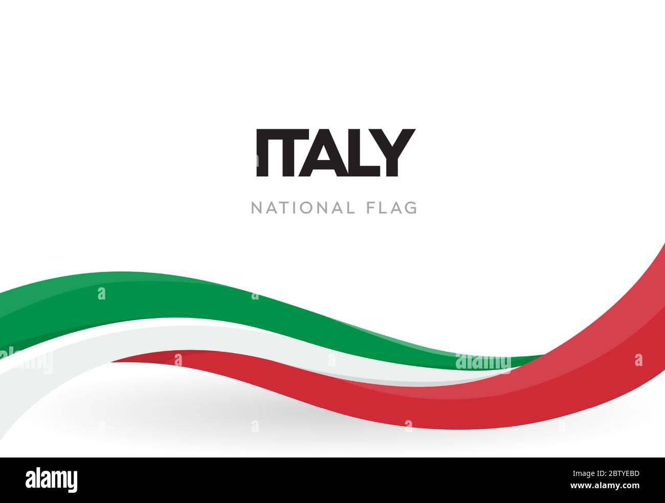Bandera de la bandera de la bandera de la República Italiana. Cartel del  símbolo nacional de Italia. Ilustración de vector de cinta verde, rojo y  blanco patriótico. Festival de la Imagen Vector