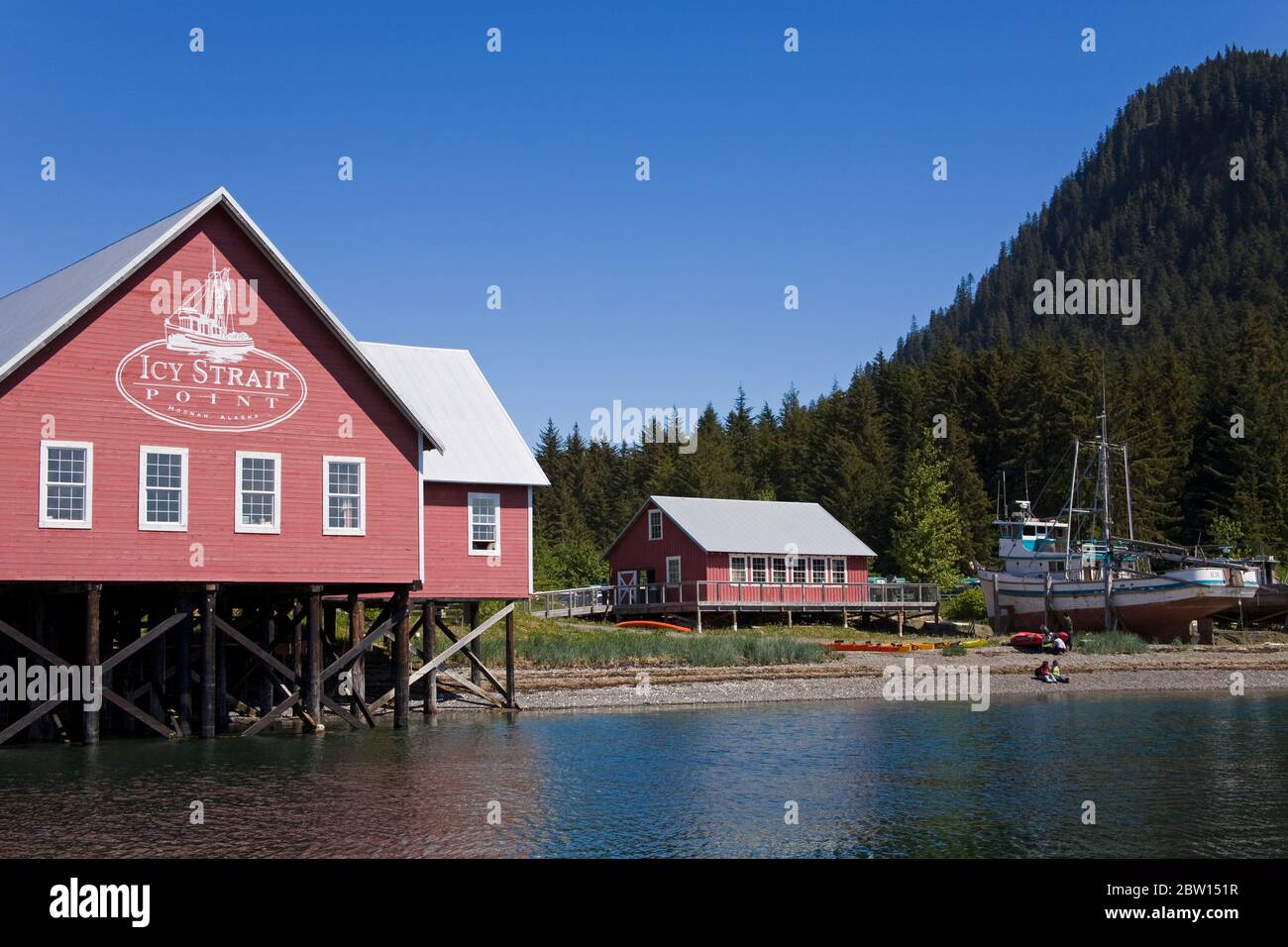 Museo del Cannery de Gicy Strait Point, Ciudad de Hoonah, Isla Chichagof, Sudeste de Alaska, EE.UU Foto de stock