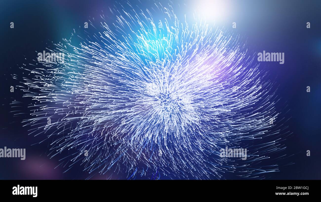 Resumen gráfico de fondo digital con simple al azar borroso pequeños círculos bokeh diseño particular patrón, hermosa luz de neón llama detalles gr Foto de stock