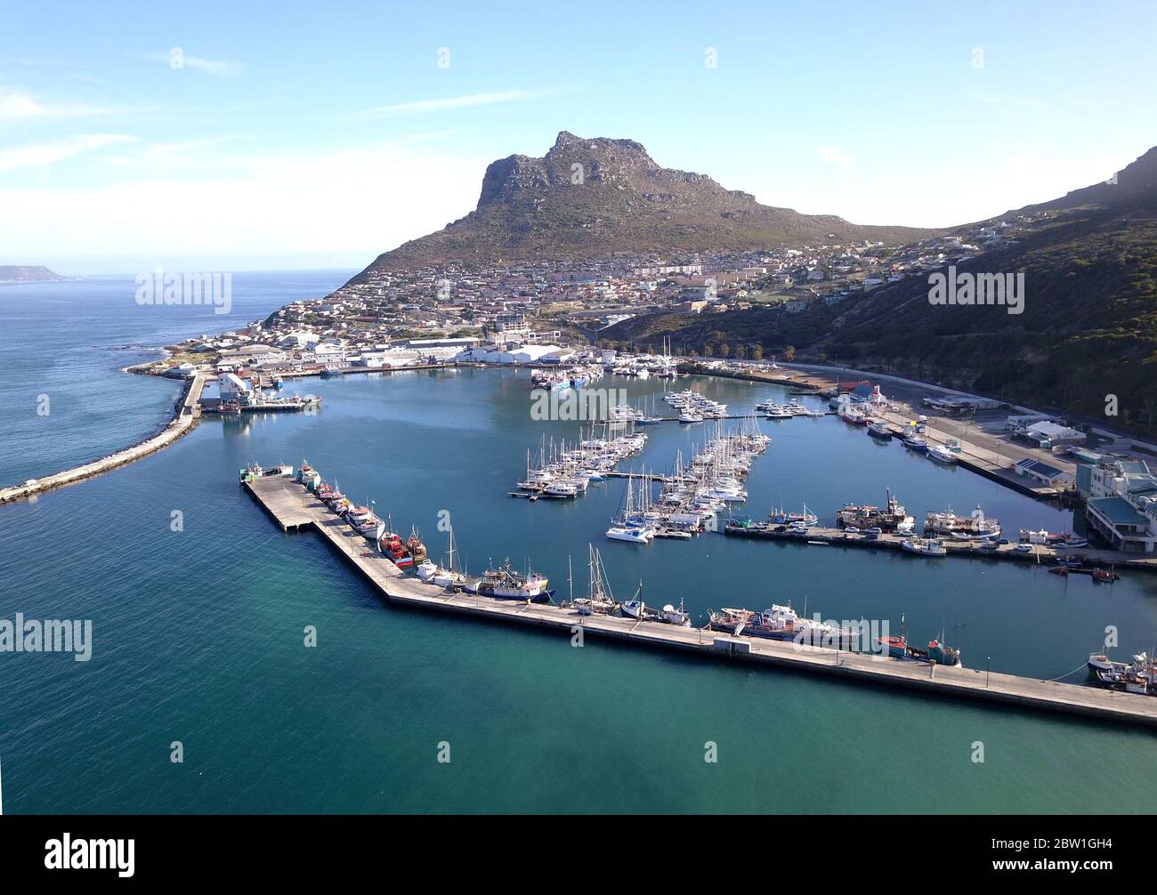 Antena de Hout Bay, Ciudad del Cabo, Sudáfrica Foto de stock