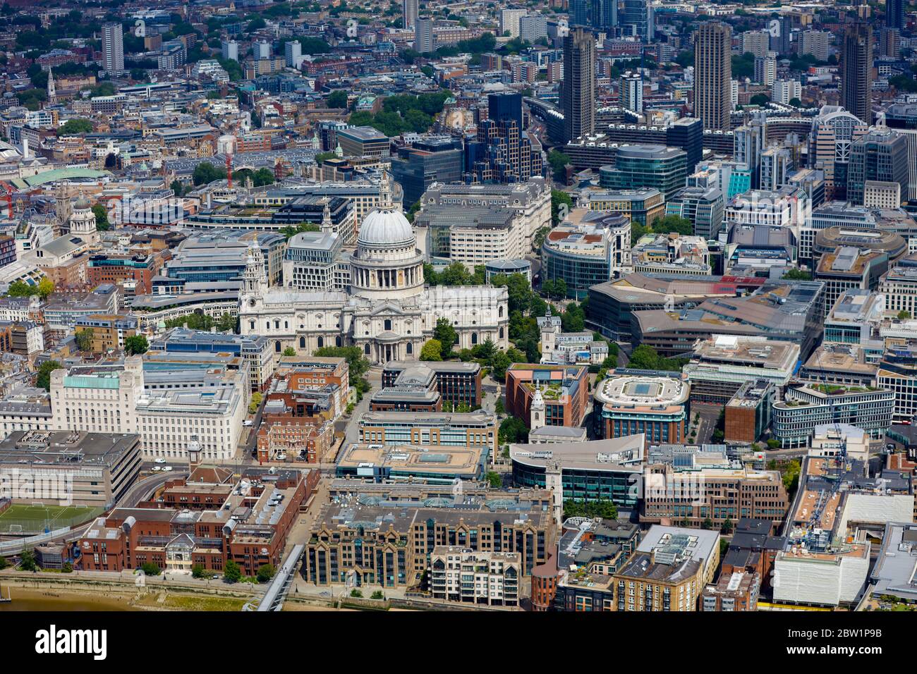 Vista aérea de la Catedral de San Pablo, Londres, Reino Unido Foto de stock