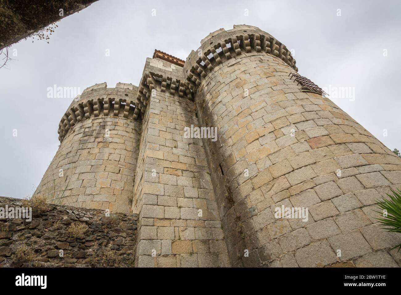 Granadilla, reconstrucción de pueblo abandonado, junto al pantano de Gabriel y Galán en Cáceres, Extremadura. España Foto de stock