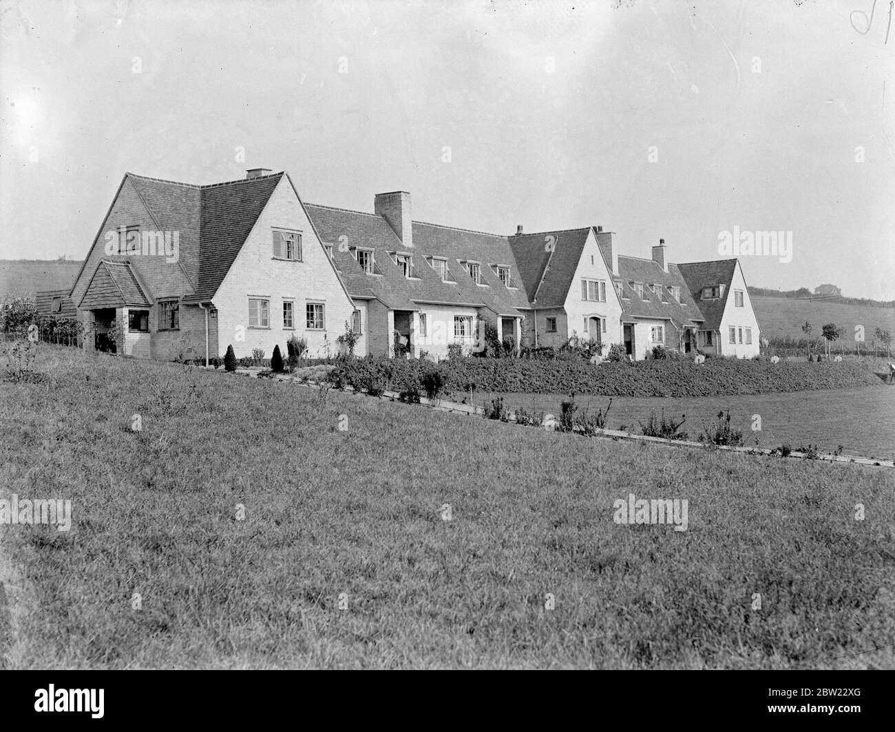 Las casas conmemorativas en tolpuddle, Dorset. Fueron erigidos en memoria de los Mártires sindicales. 2 de octubre de 1937.[?] Foto de stock