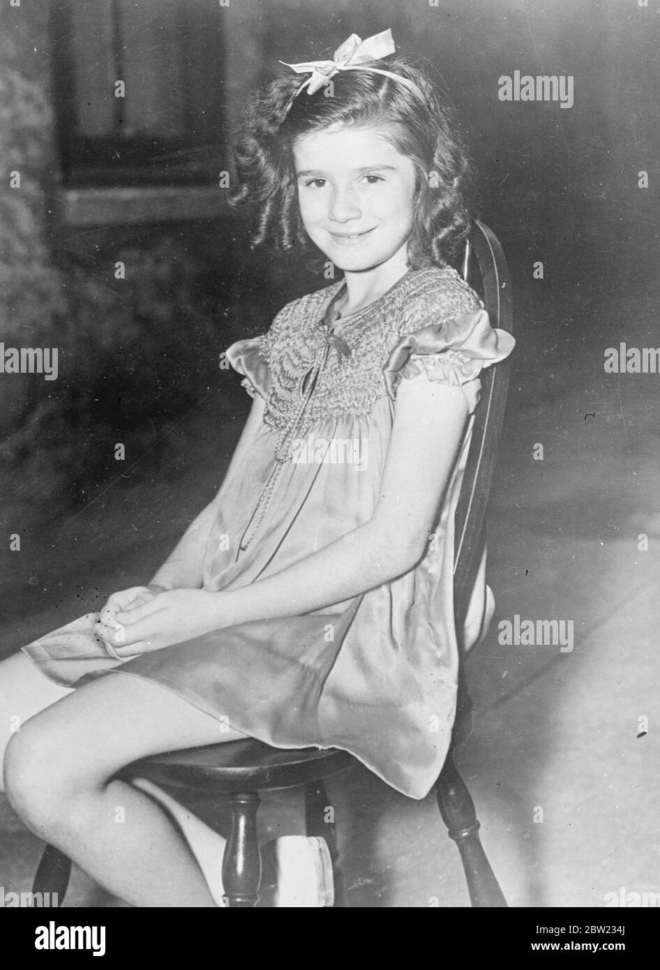 Jacqueline Lane, el Templo Shirley de Gran Bretaña afirma que quiero ser yo no quiero ser un imitador Jacqueline Lane fotografiado en Nueva York en su camino a Hollywood. 31 agosto 1937 [?] Foto de stock