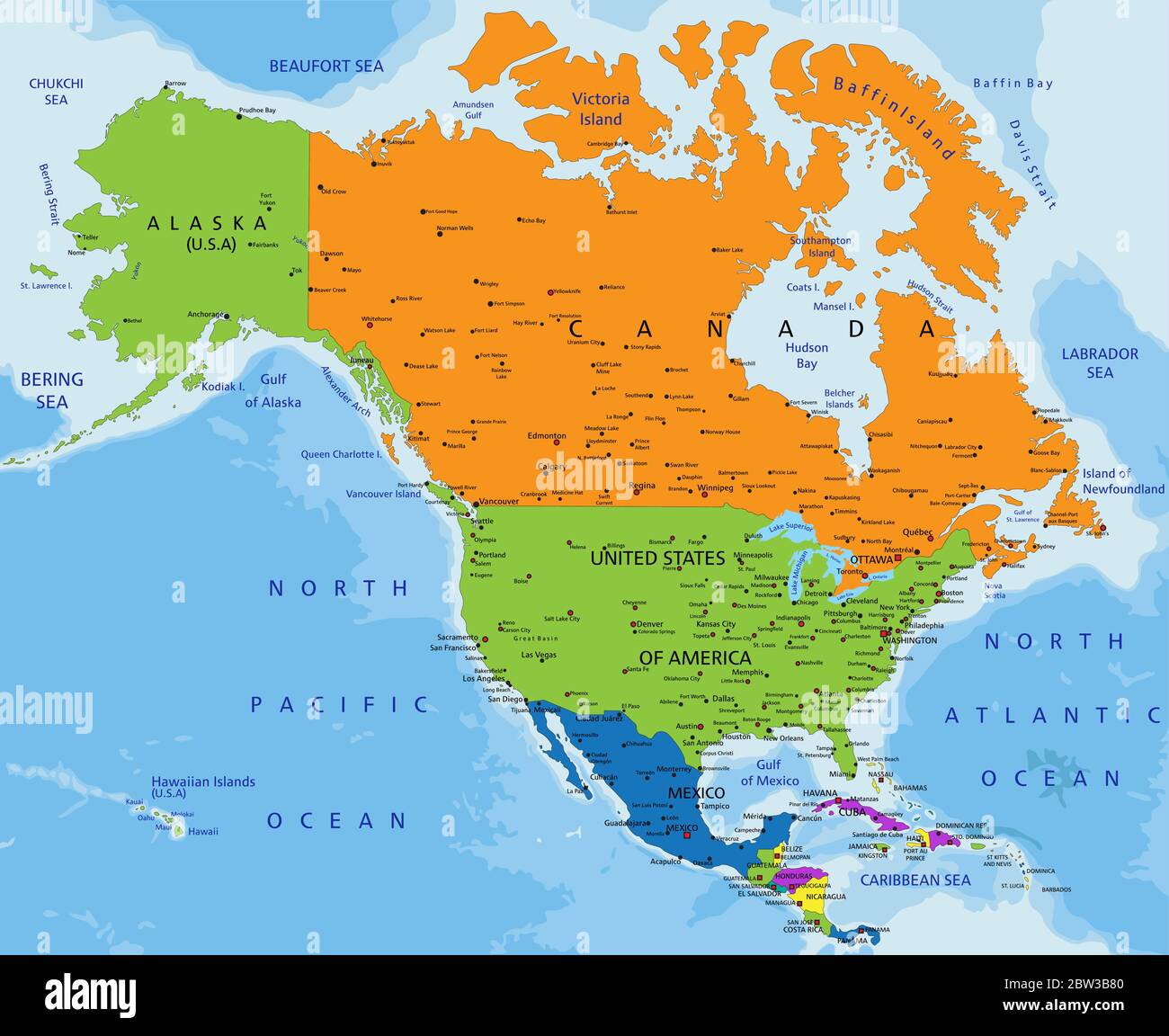 Mapa político de américa del norte fotografías e imágenes de alta  resolución - Alamy