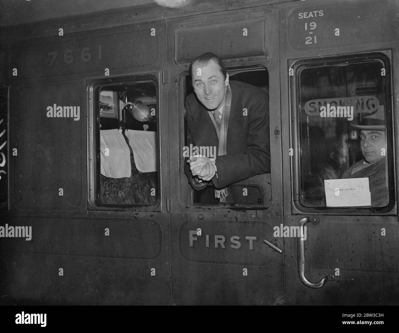 Brian Aherne, el actor británico, se va a América. 31 de octubre de 1934 Foto de stock