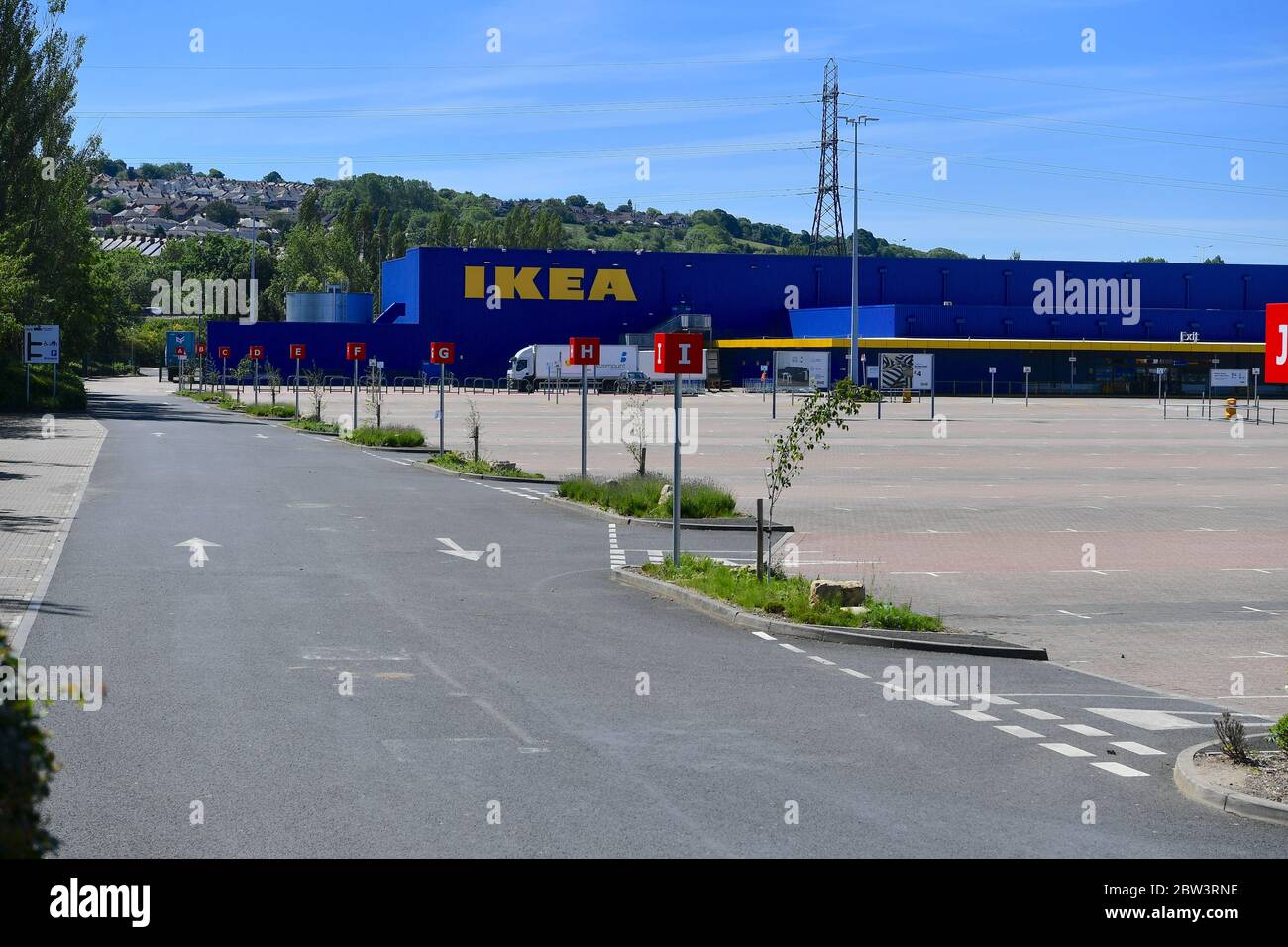IKEA Gateshead se imaginaba preparándose con señales de distanciamiento