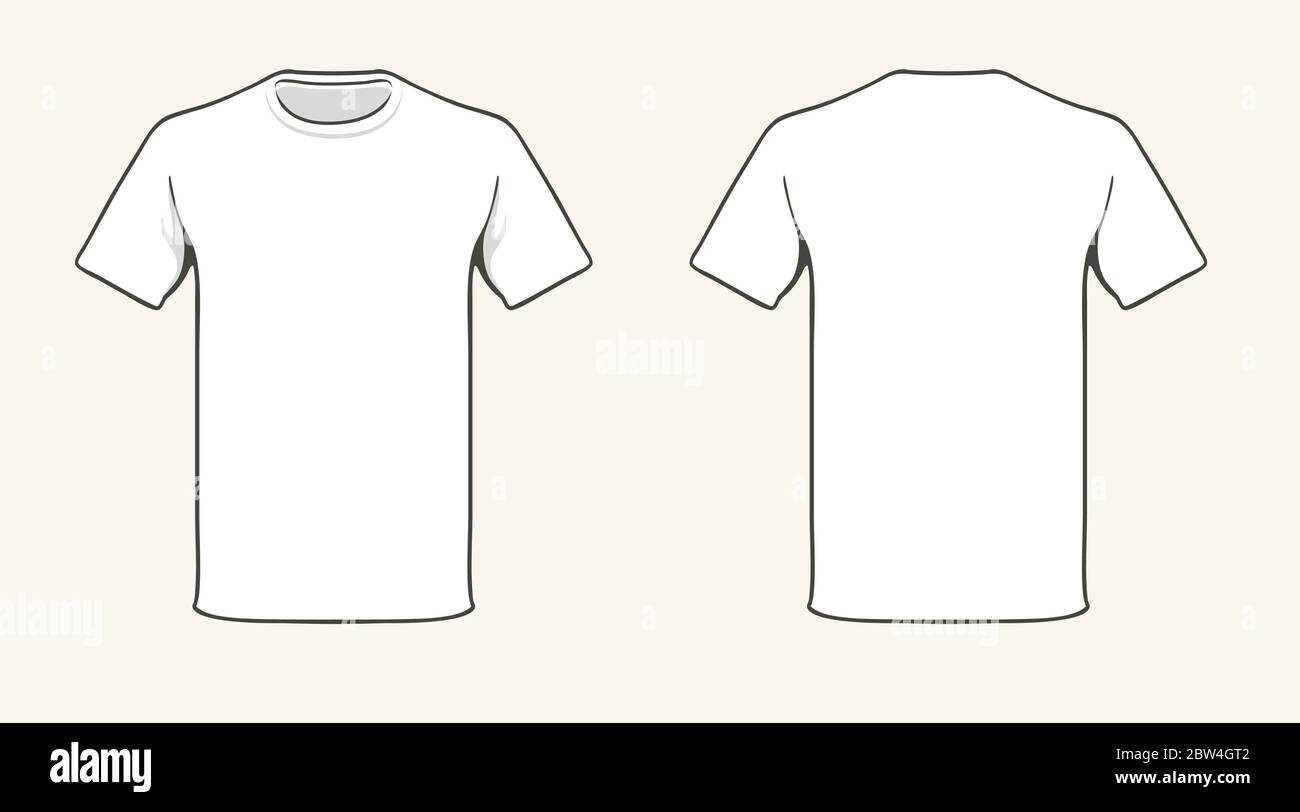T-shirt plantilla en blanco. Fácil de cambiar de color sólido Imagen Vector  de stock - Alamy