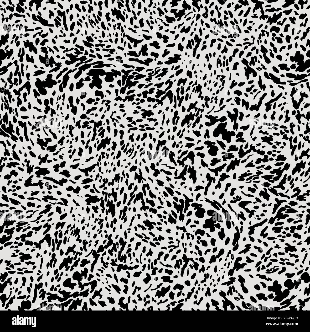 Diseño de patrón sin costuras con estampado animal de Appaloosa. Leopardo, piel de vaca, patrón de piel de caballo con pequeñas manchas negras sobre fondo blanco. Estampado animal Ilustración del Vector