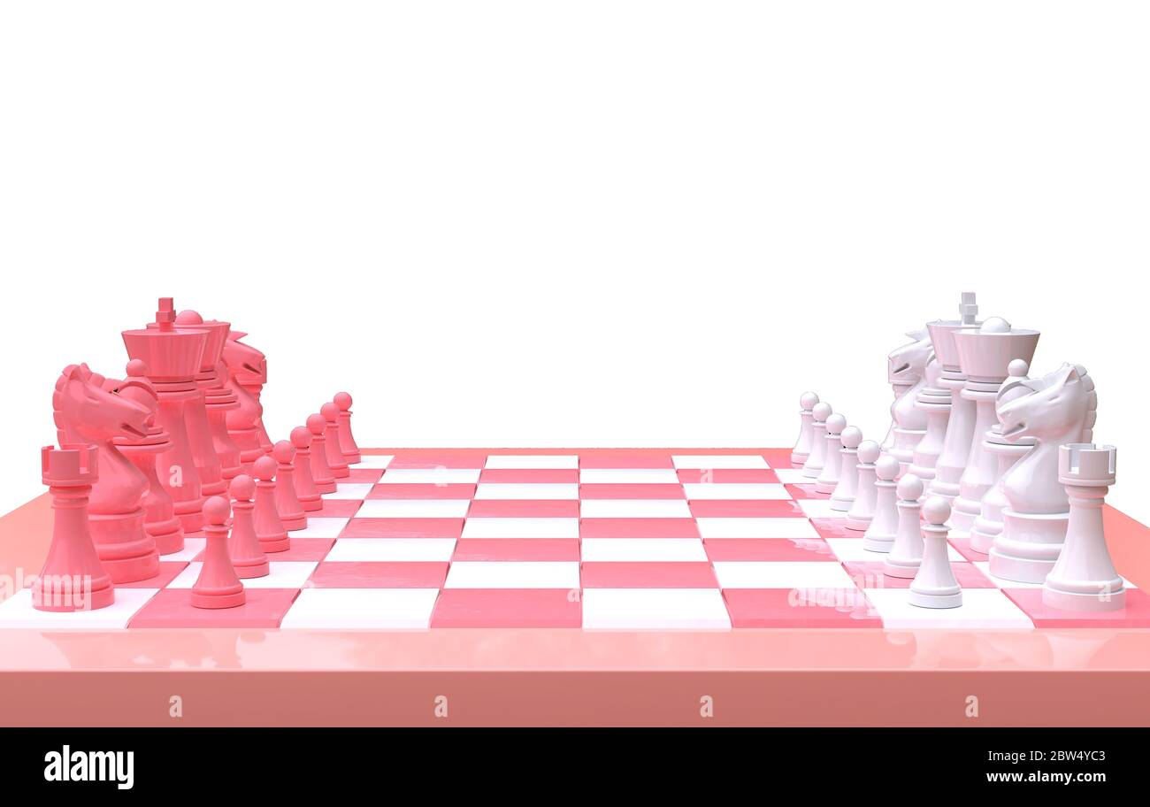 Radioactivo Viaje Sala Representación 3D de piezas de ajedrez rosa sobre fondo de color rosa  Fotografía de stock - Alamy