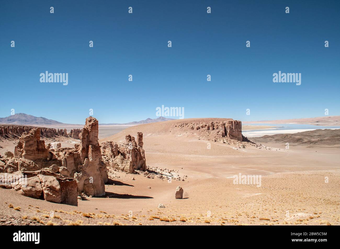 Cohetes Lonesome en el desierto de Atacama en Chile Foto de stock
