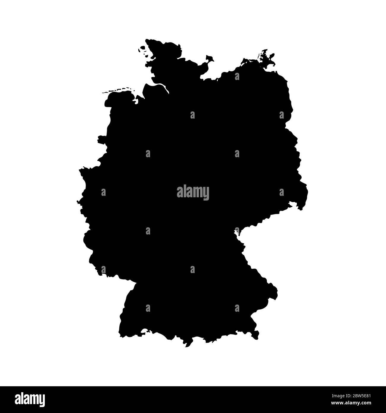 Mapa vectorial de Alemania. Ilustración vectorial aislada. Negro sobre fondo blanco. EPS 10 Ilustración. Ilustración del Vector