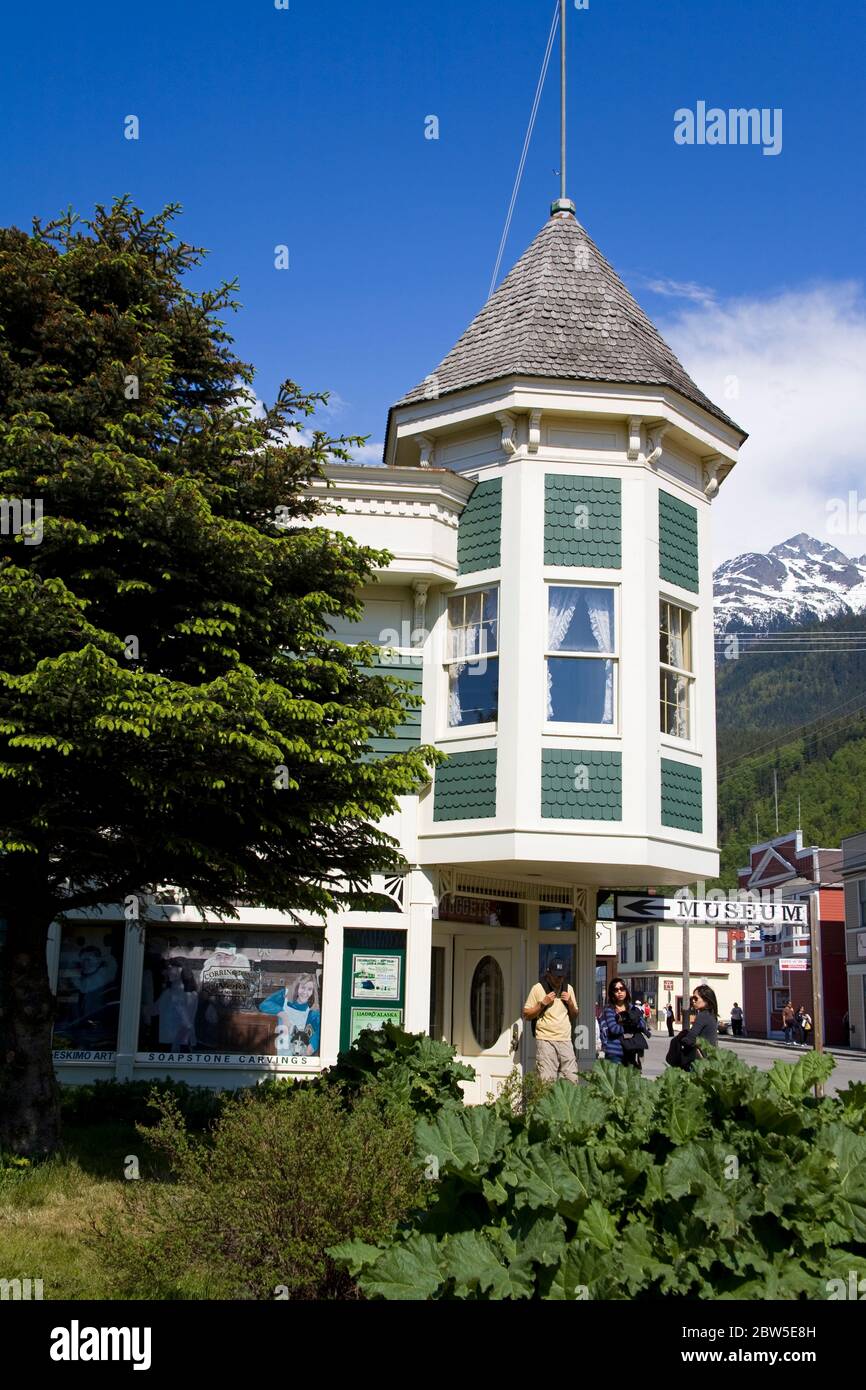 Corrington's Alaskan Ivory Store & Museum of Eskimo Art, Skagway, Sureste de Alaska, EE.UU Foto de stock