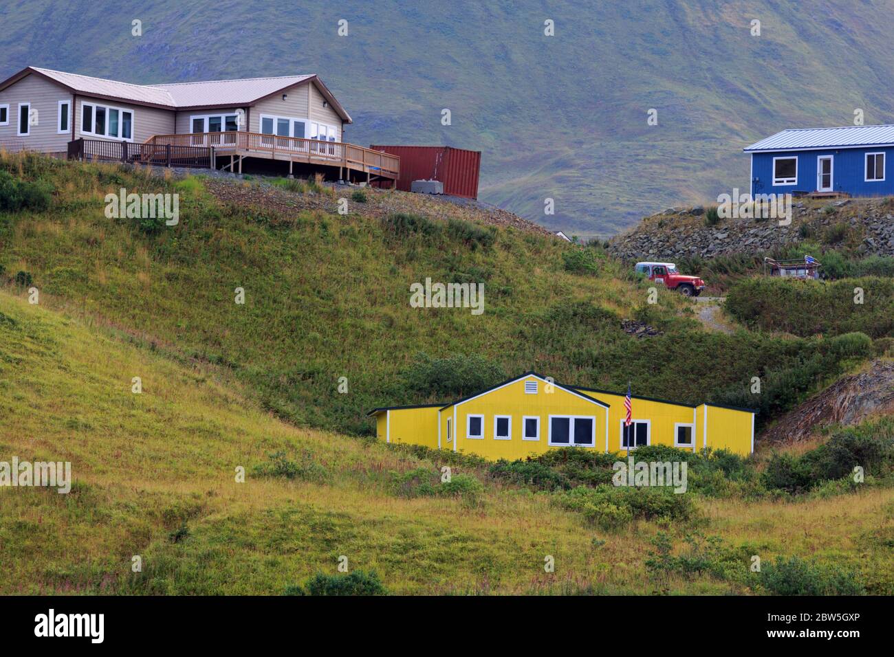 Colina de Haystack, Isla Unalaska, Islas Aleutianas, Alaska, Estados Unidos Foto de stock