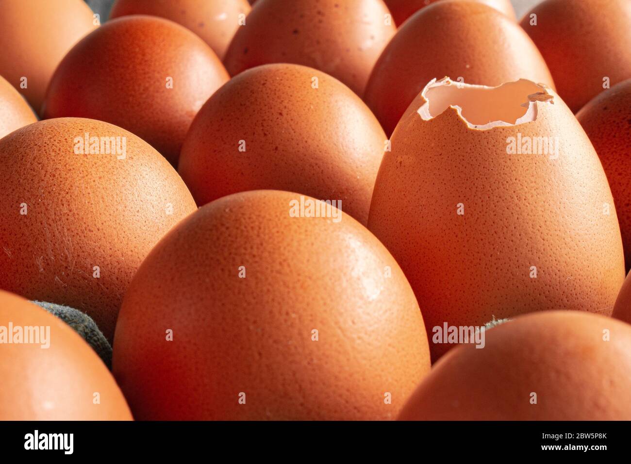 Cierre de una cesta con huevos. Huevos de pollo rojos. Alimentos de origen  animal. Comida vegetariana. No es adecuado para vegetarianos Fotografía de  stock - Alamy