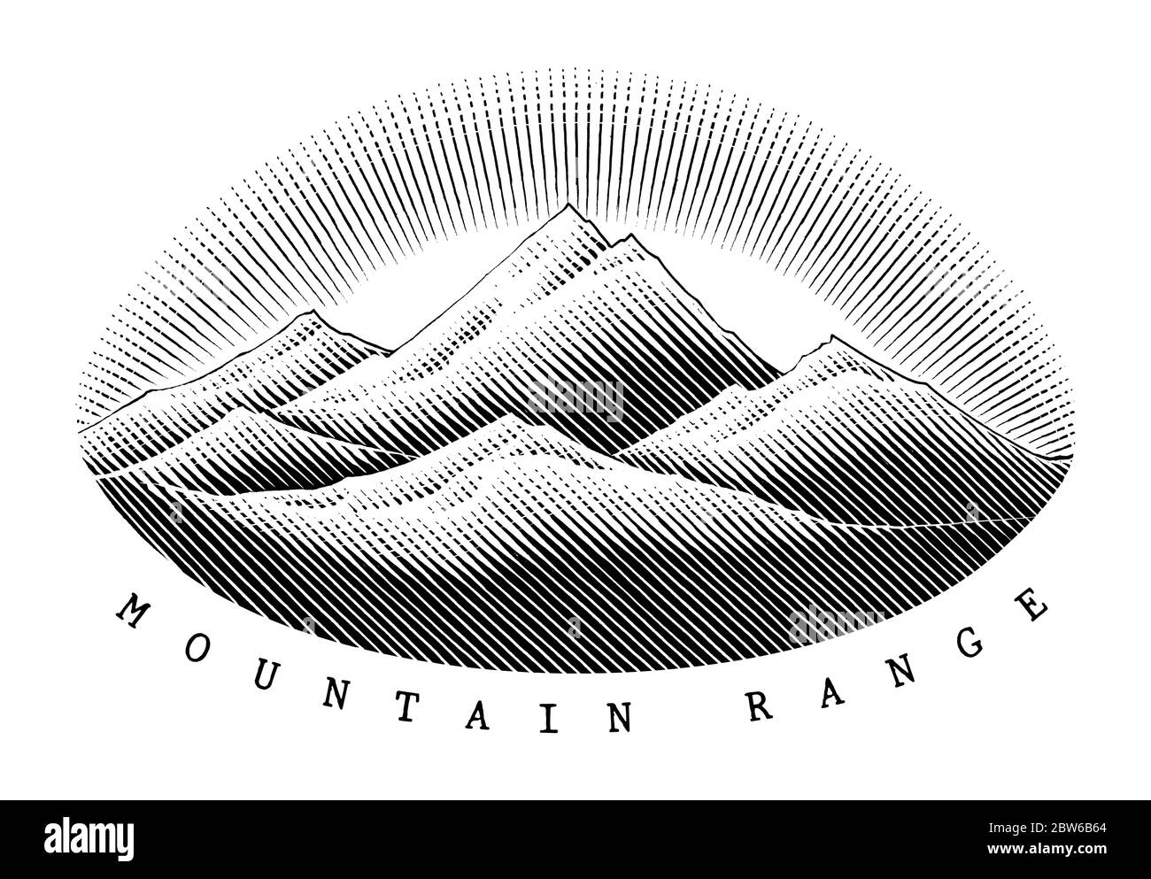 Sierra de montaña dibujo a mano estilo vintage clipart blanco y negro  aislado sobre fondo blanco, el concepto logo de la Sierra Imagen Vector de  stock - Alamy