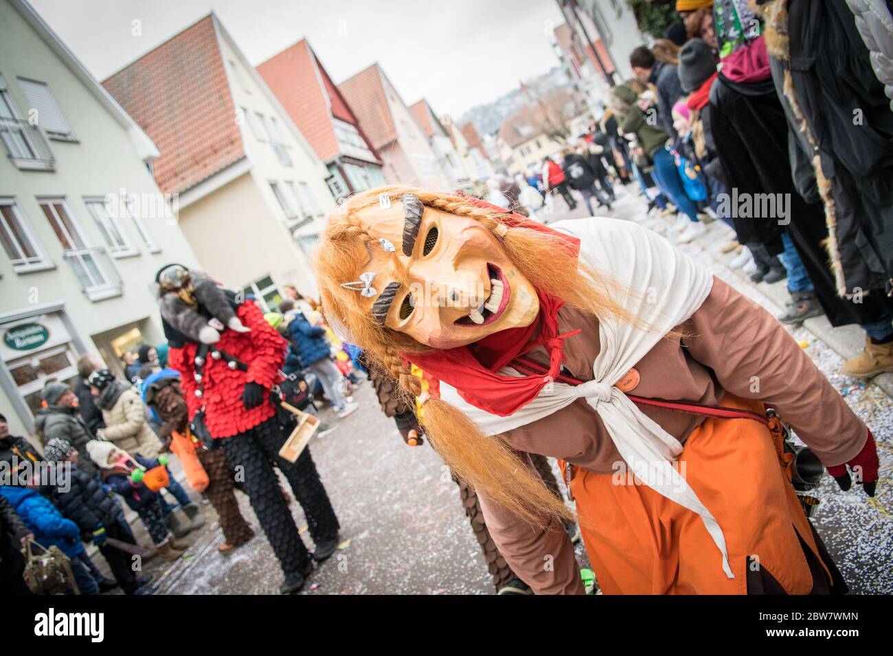 Faschingsumzug 2019 en Gerlingen / Landesnarrentreffen Foto de stock