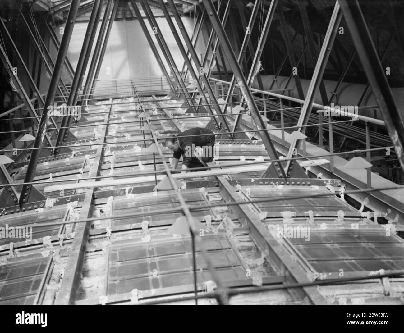 Una vista interior del marco en el Ayuntamiento de Lewisham, Londres. 1939 . Foto de stock