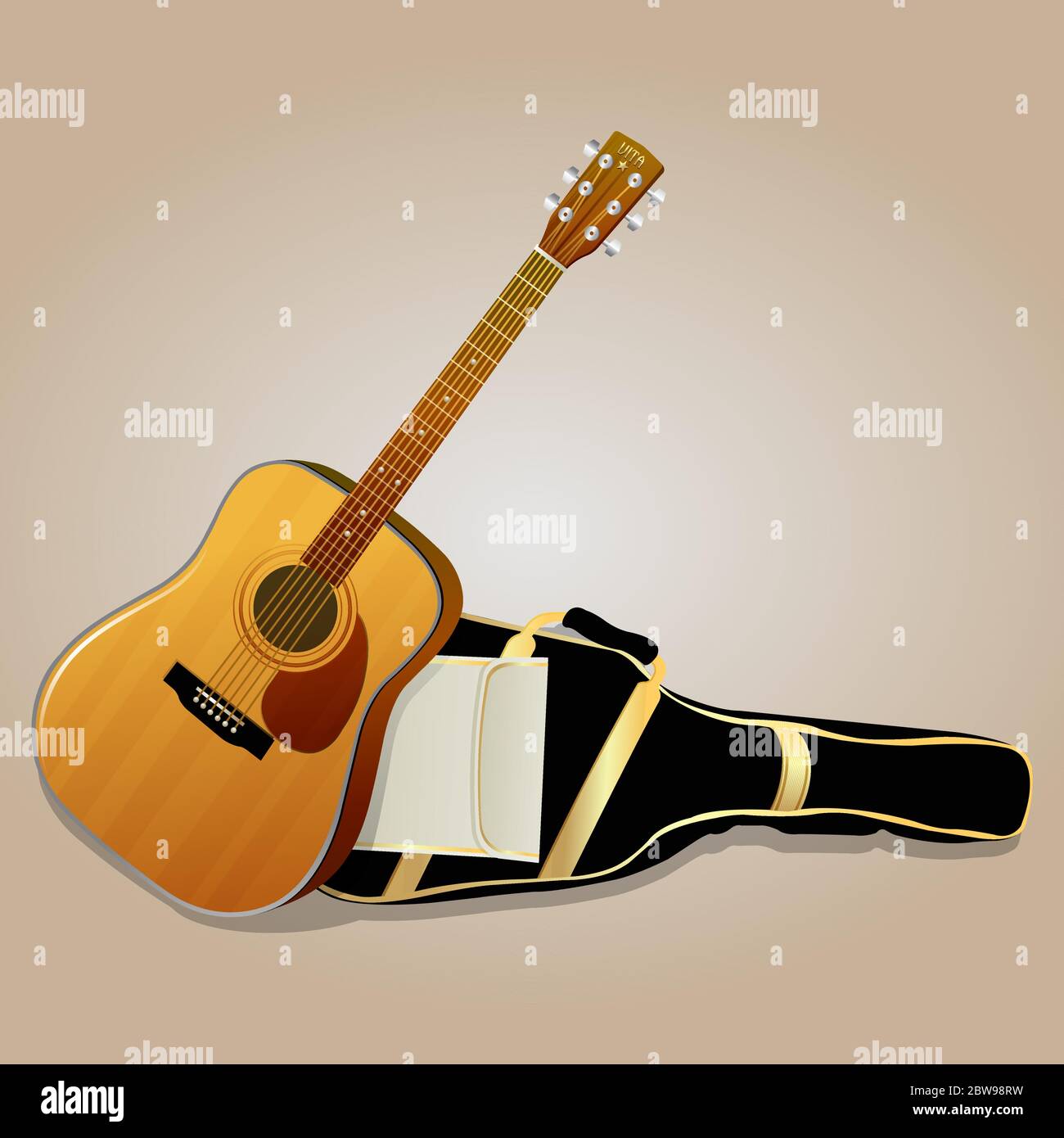 Ilustración de guitarra, con un bonito vector de fondo Imagen Vector de  stock - Alamy