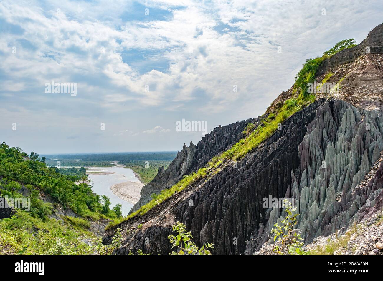 Formación geológica debido a la erosión del suelo Foto de stock