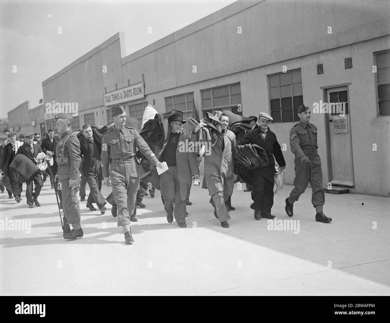Depósito de AMPS (cuerpo Auxiliar de Pioneros militares) en Clacton . 17 de abril de 1940 Foto de stock