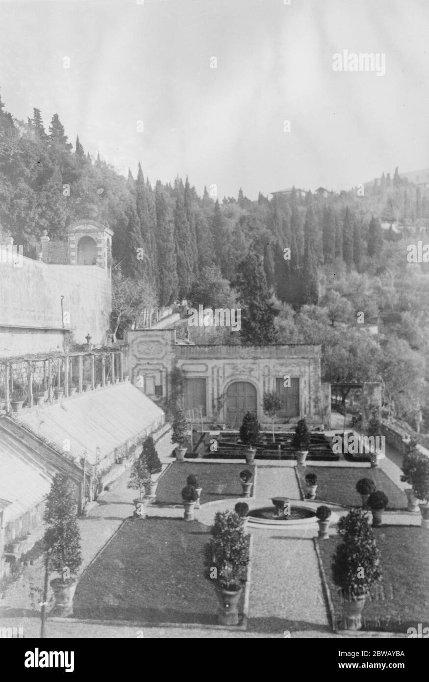 La Villa Medici cerca de Florencia Italia 27 de febrero de 1922 Foto de stock
