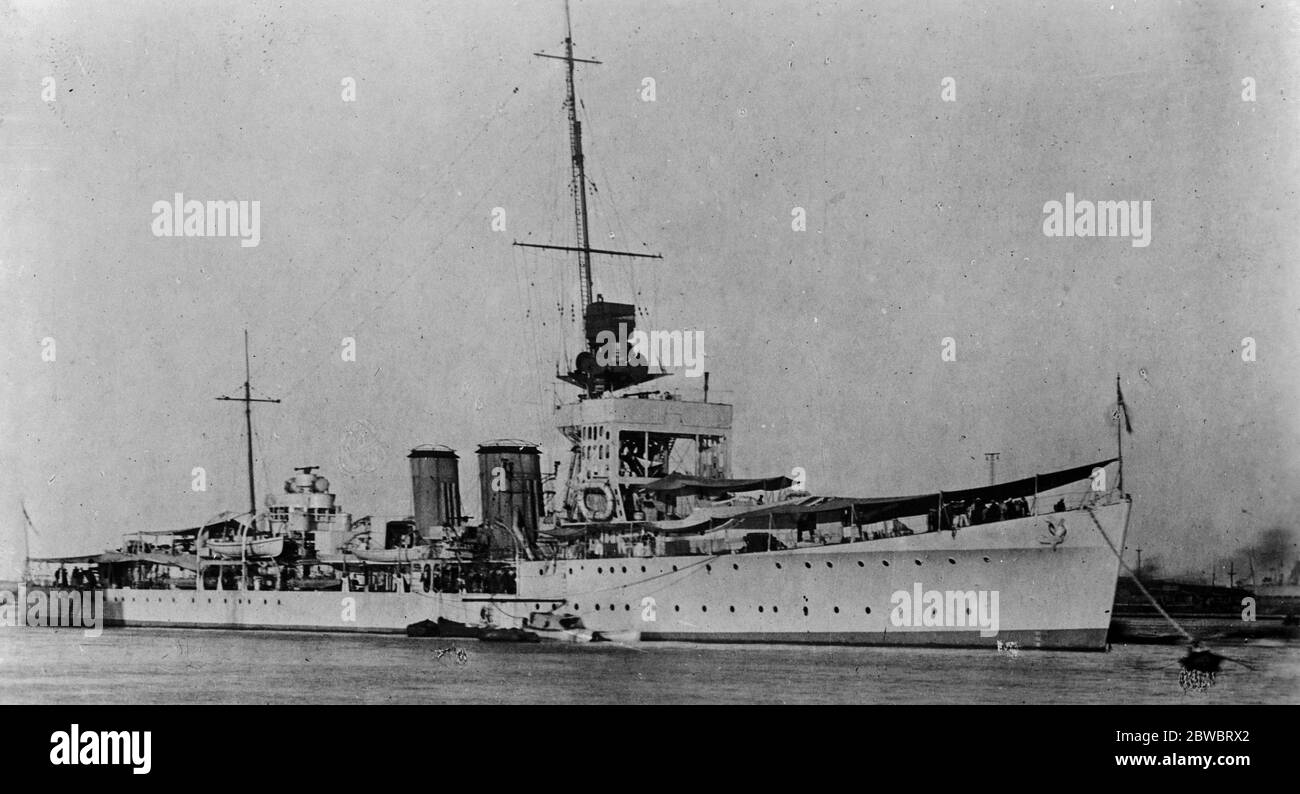 HMS Carlisle fue un crucero ligero de clase C. 5 de enero de 1927 Foto de stock