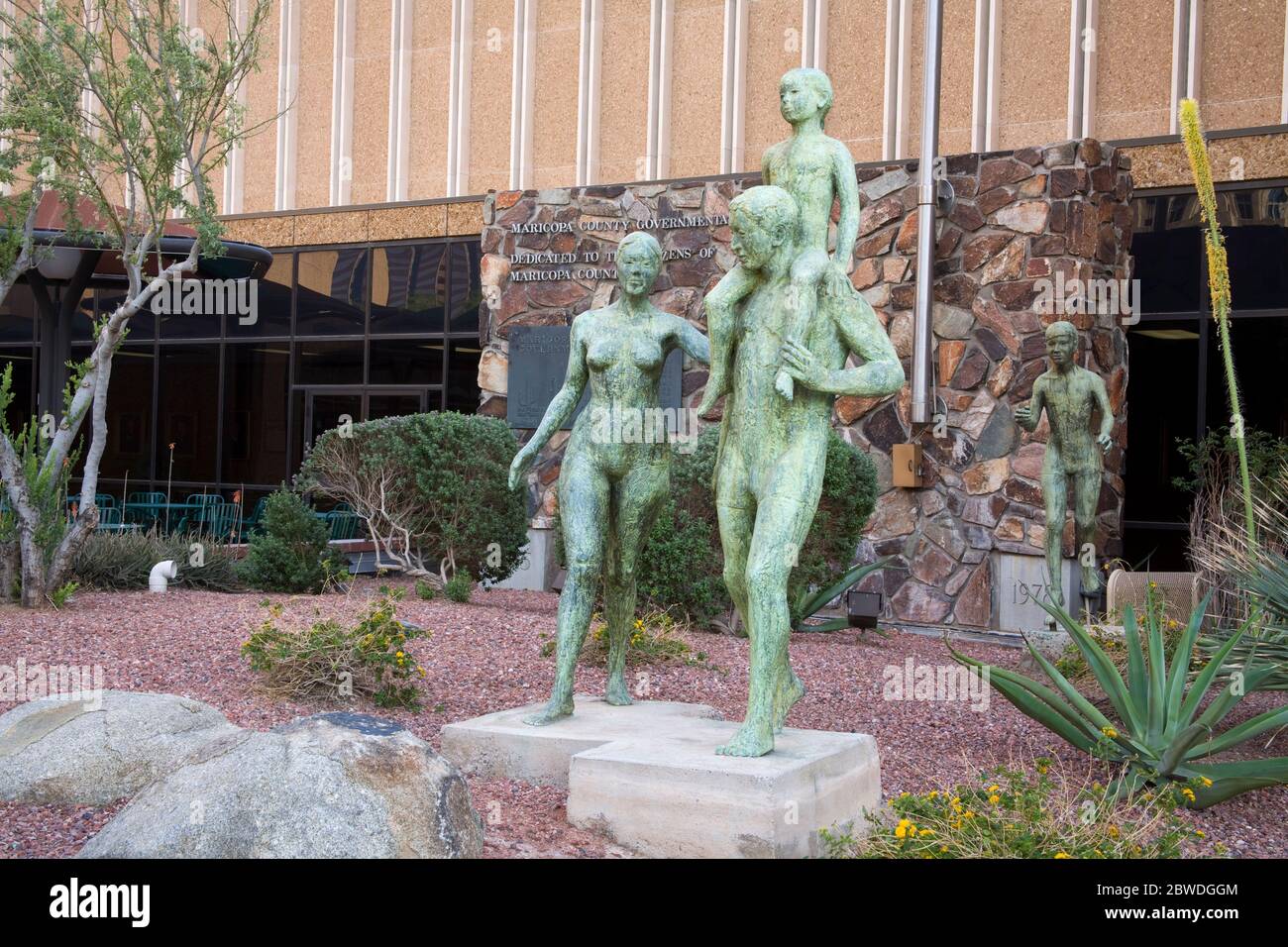 Escultura en el complejo gubernamental Maricopa, Phoenix, Arizona, EE.UU Foto de stock