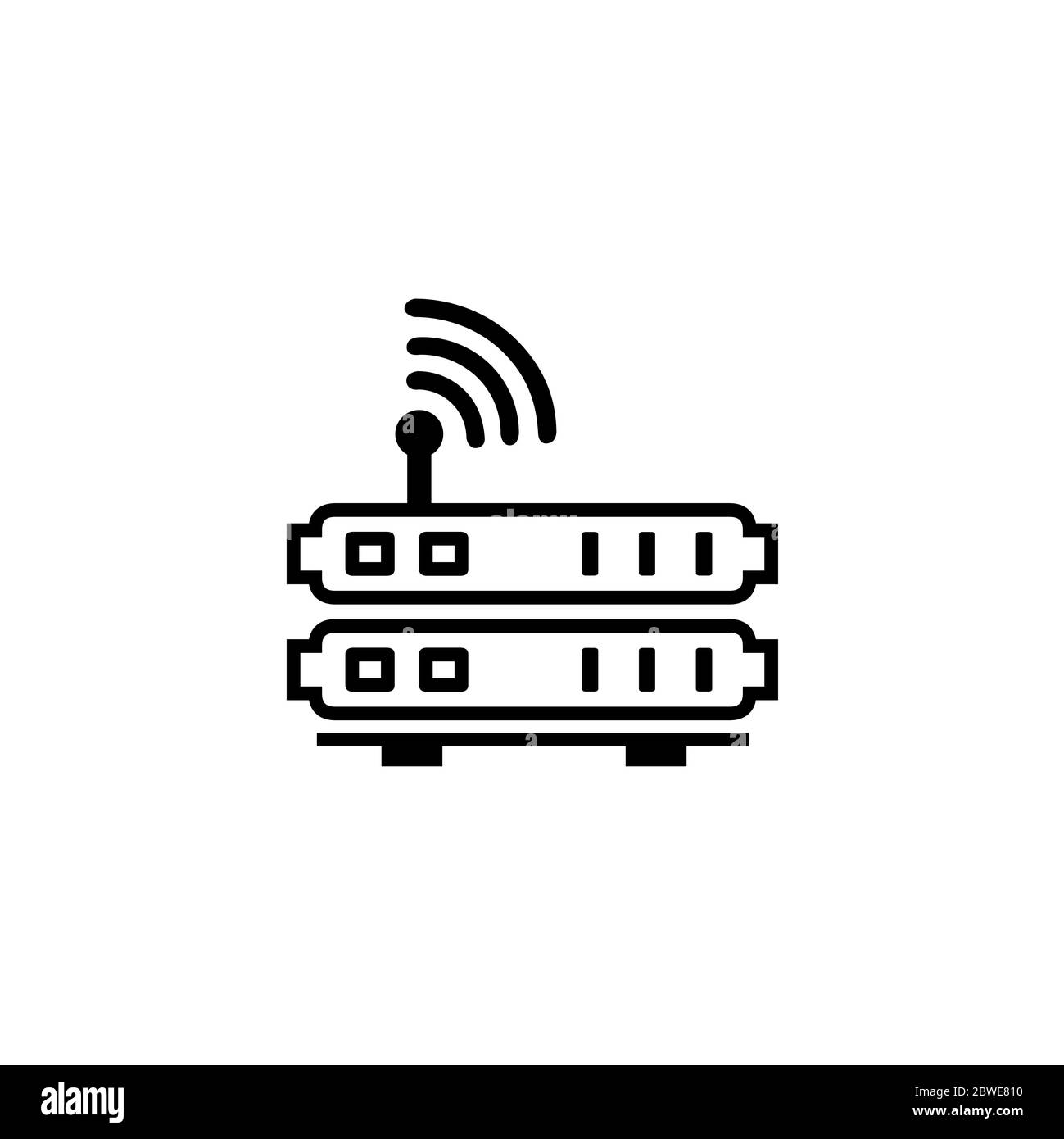 Icono de línea de router en estilo plano Vector para aplicaciones