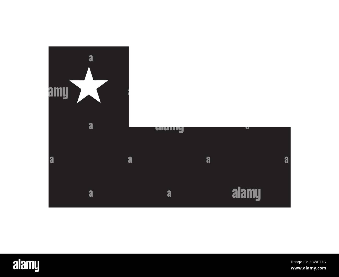 Chile Bandera Negro y Blanco. Bandera nacional del emblema del país. Archivo vectorial EPS en escala de grises monocromo. Ilustración del Vector