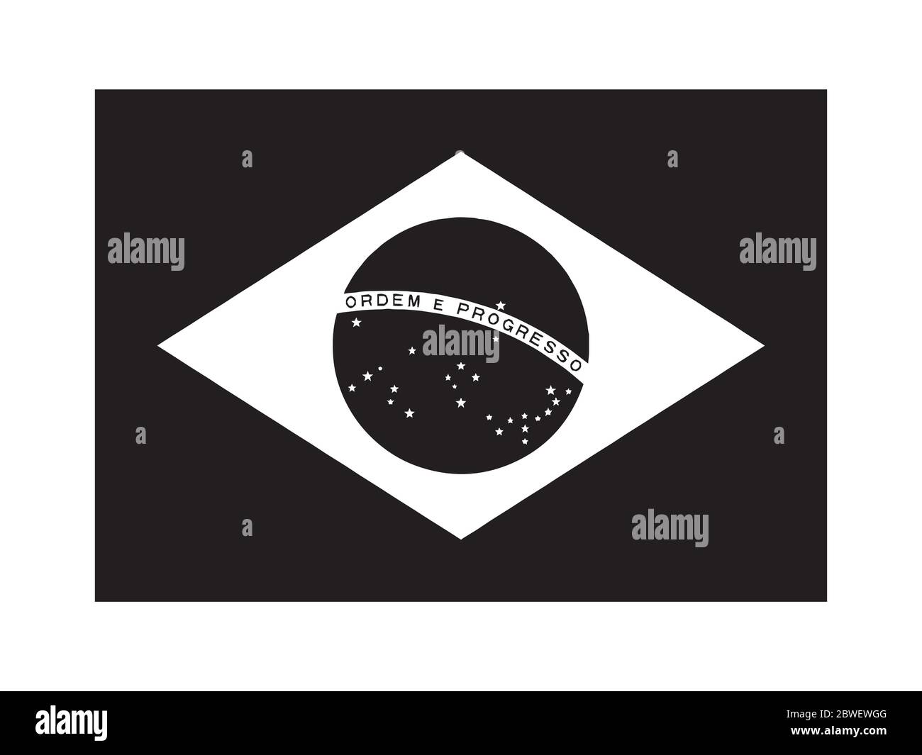 Bandera brasil vector Imágenes de stock en blanco y negro - Alamy