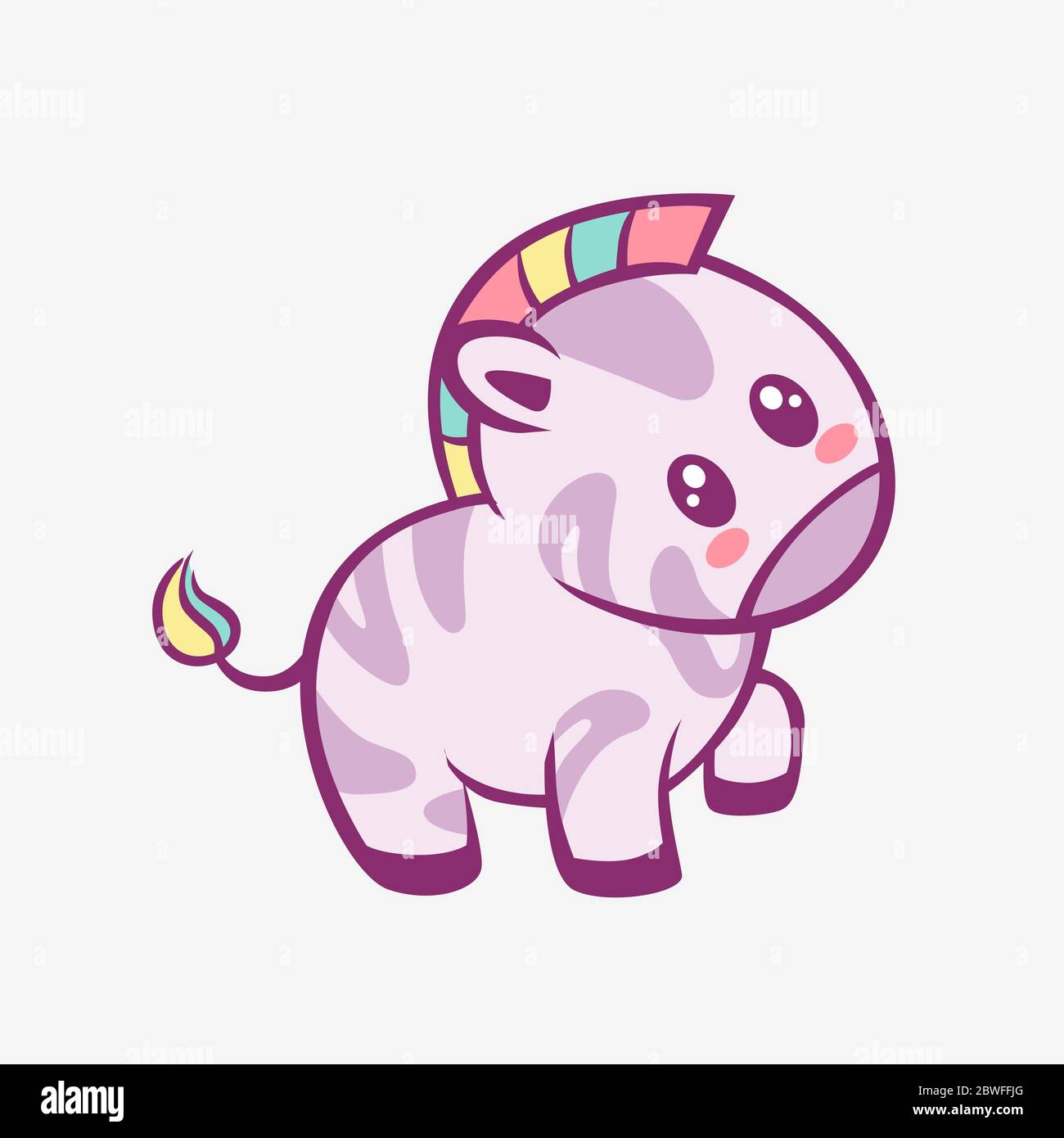 Dibujos animados de cebra kawaii. Sonriente gracioso cebra con mane arco iris y toque estilo anime Imagen Vector de stock - Alamy Dibujos animados de cebra kawaii. Sonriente gracioso cebra con mane arco iris y toque estilo anime Imagen Vector de stock - Alamy