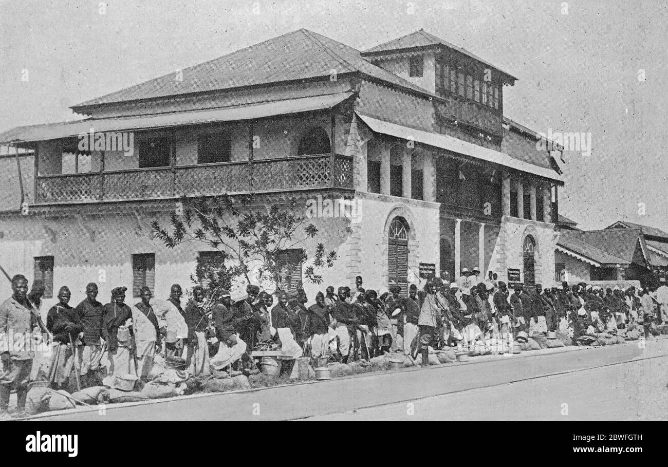 Mombasa en Kenya Oficina central de la Corporación Británica para África Oriental Marzo de 1922 Foto de stock
