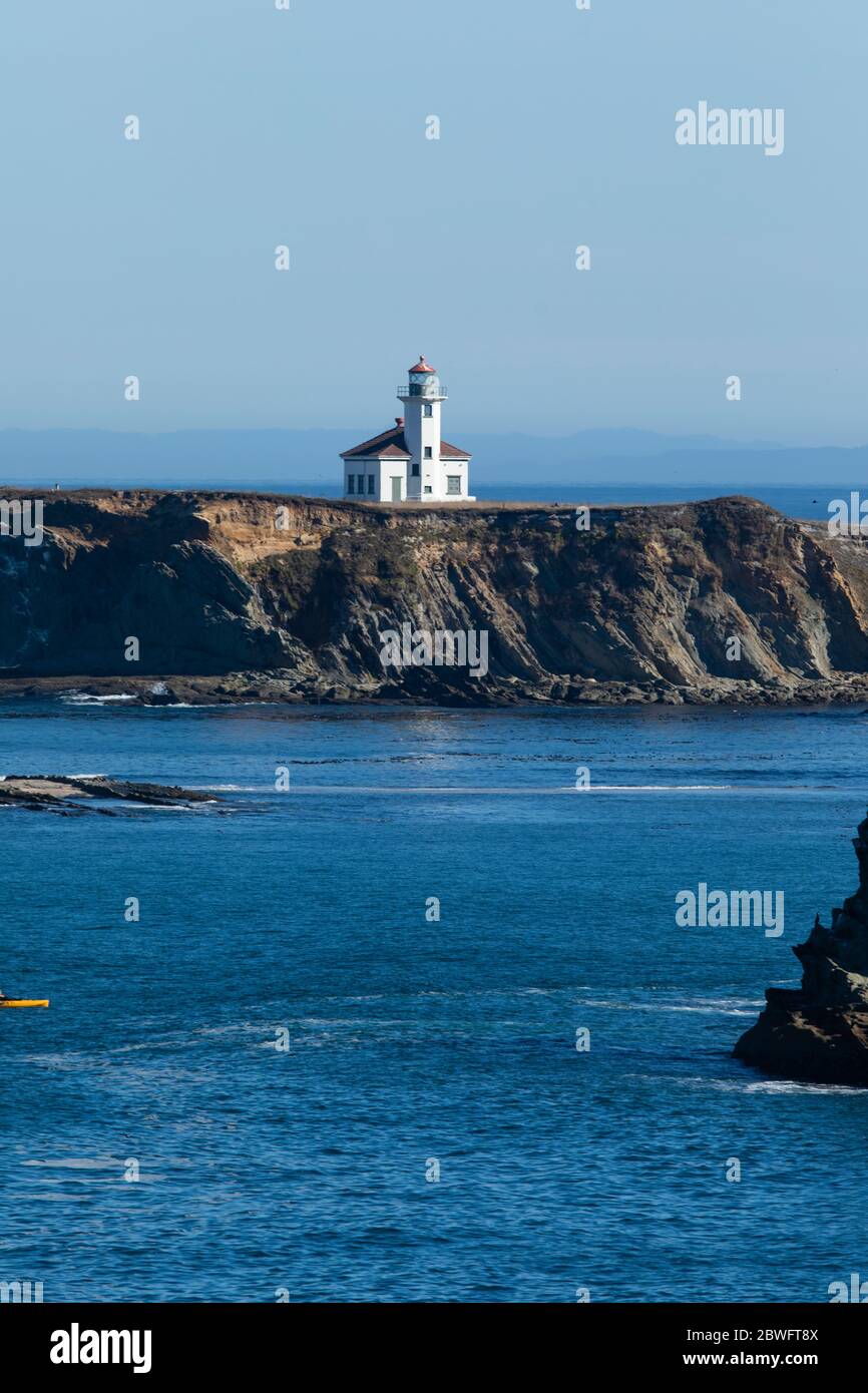 Faro del río Umpqua, decepción del cabo, Oregon, Estados Unidos Foto de stock