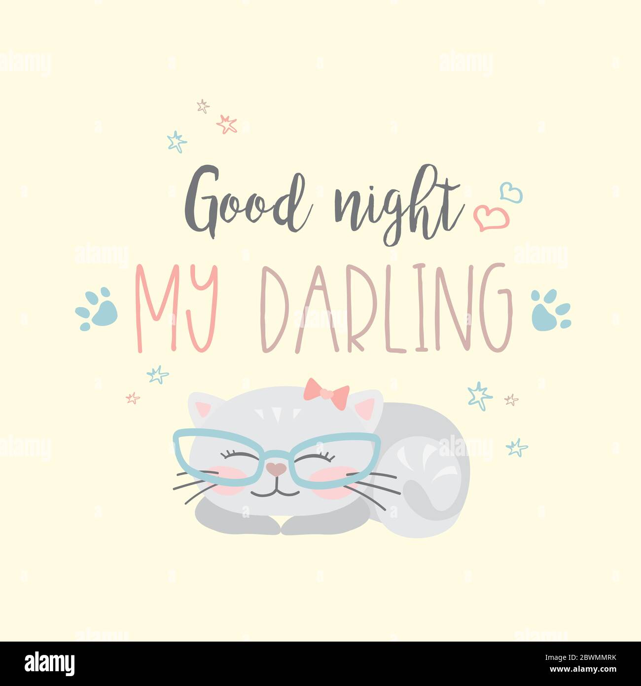 Lindo gato y frase gracioso - buenas noches mi querido,vector ilustración Imagen Vector de stock - Alamy Lindo gato y frase gracioso - buenas noches mi querido,vector ilustración Imagen Vector de stock - Alamy