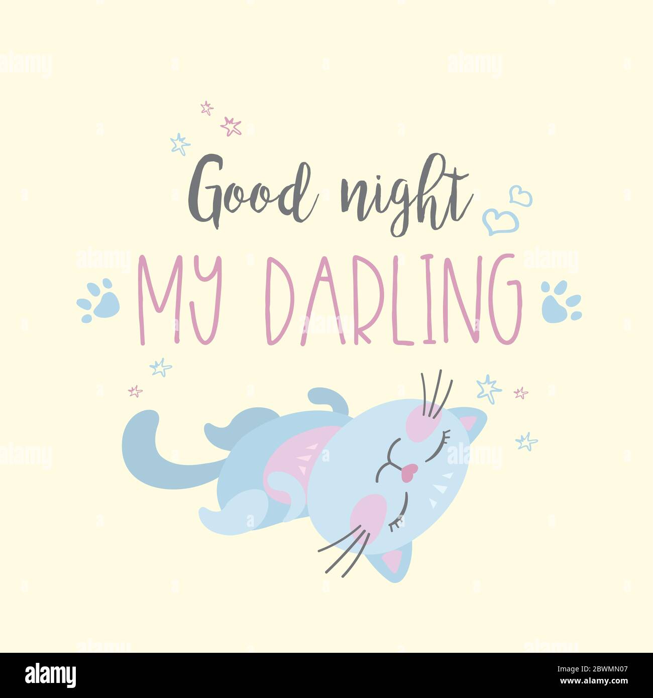 Lindo gato y frase gracioso - buenas noches mi querido,vector ilustración Imagen Vector de stock - Alamy Lindo gato y frase gracioso - buenas noches mi querido,vector ilustración Imagen Vector de stock - Alamy