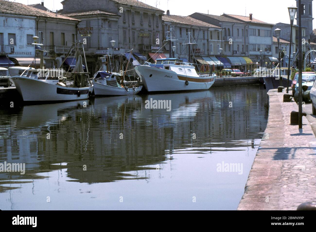 El puerto de Cesenatico, Emilia-Romagna, Italia, foto en 1979 Foto de stock