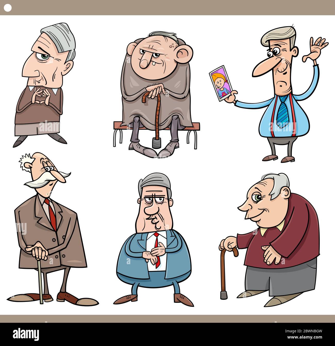 Dibujos animados Ilustración de los hombres ancianos conjunto de personajes  de la tercera edad Imagen Vector de stock - Alamy