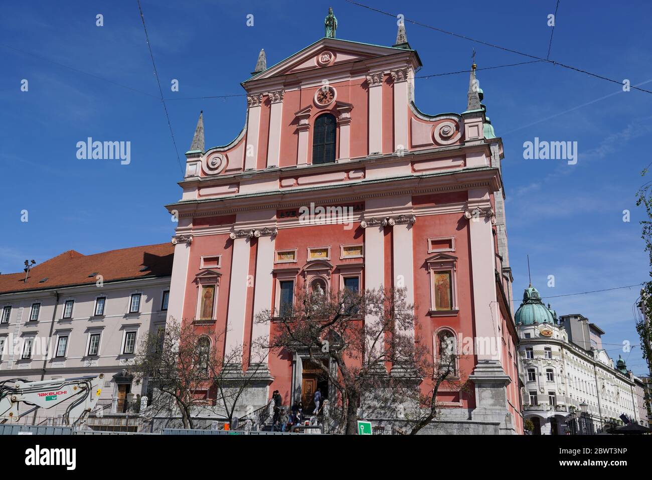 La iglesia franciscana de la Anunciación, Ljubljana, Eslovenia, Europa Foto de stock