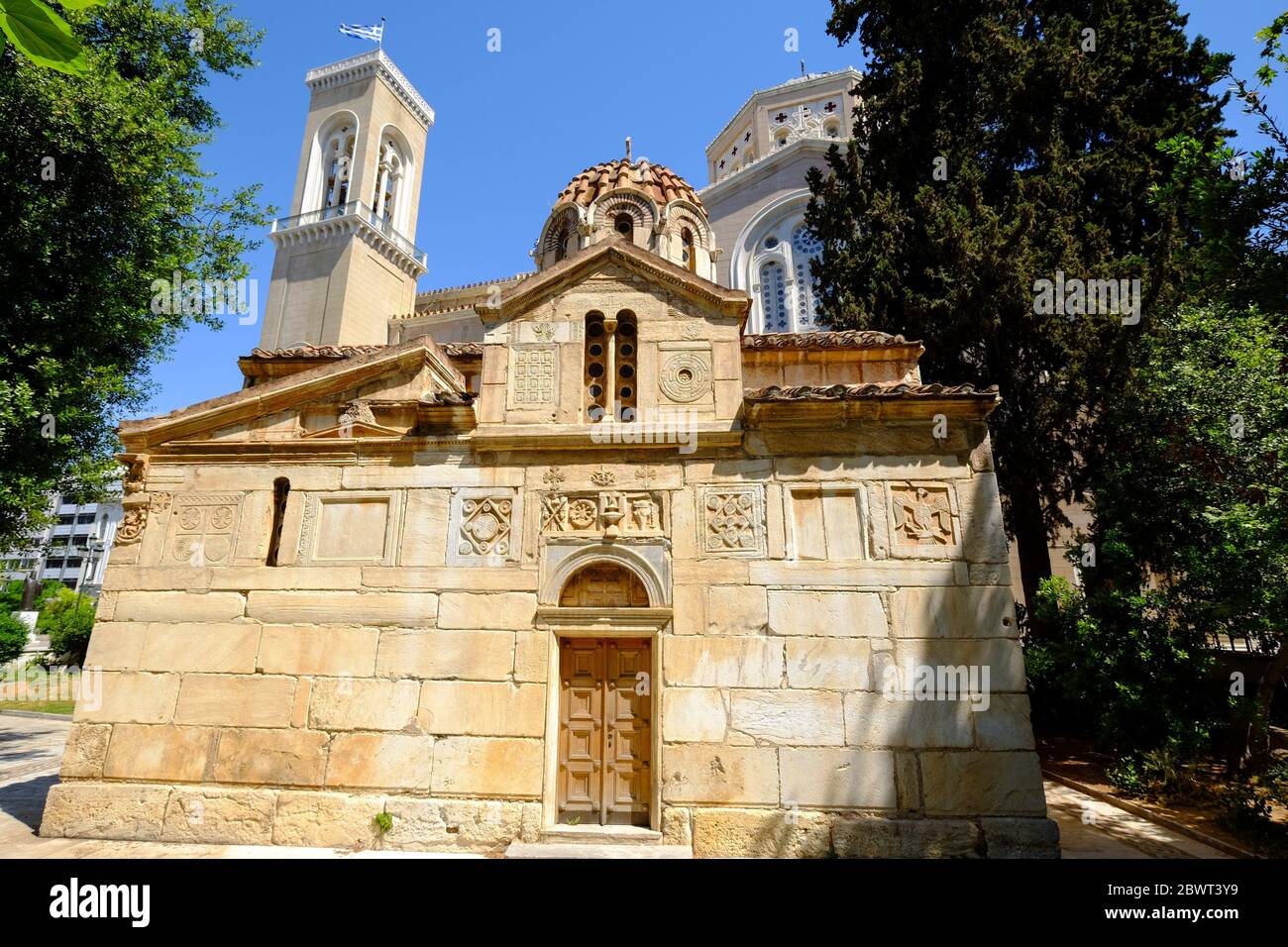 La pequeña metrópolis, la Iglesia de San Eleutherios, Atenas, Grecia, Europa Foto de stock